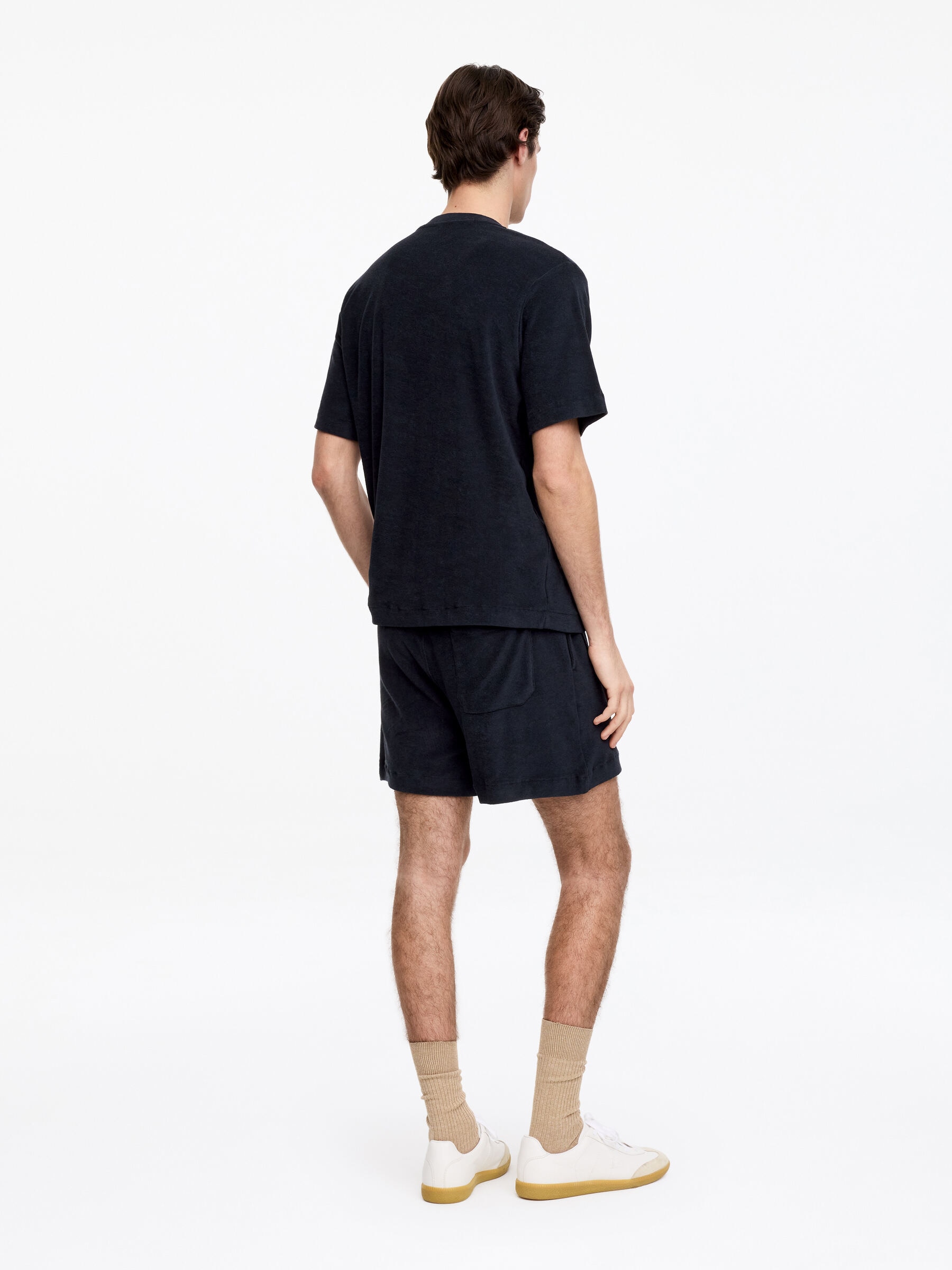 T-Shirt aus Baumwollfrottee - Dunkelblau - Relaxed Fit - Herren - StillMedia/Lookbook - 2