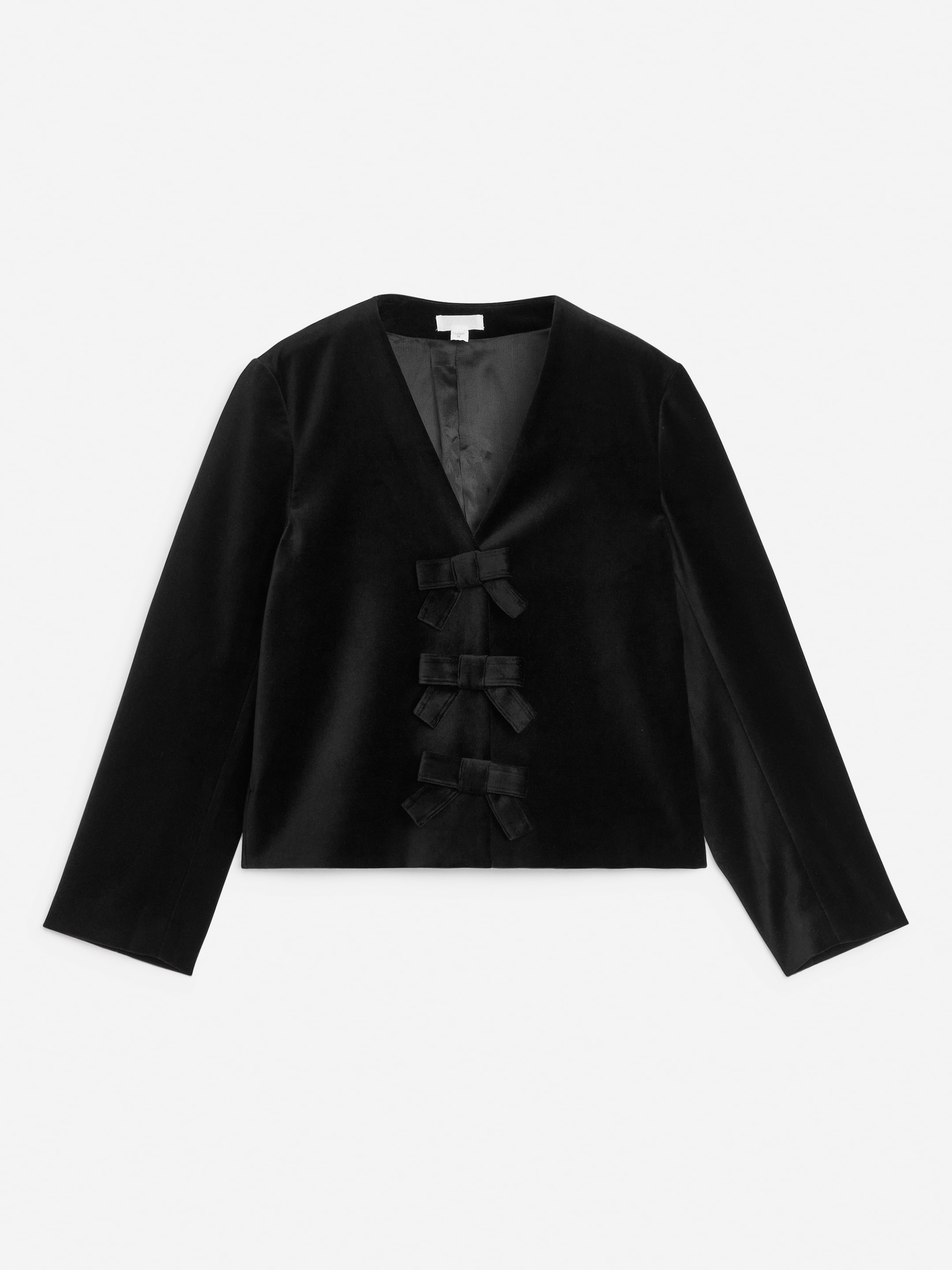Velvet Bow Blouse - Black - Regular fit - Women - StillMedia/DescriptiveStillLife - 1