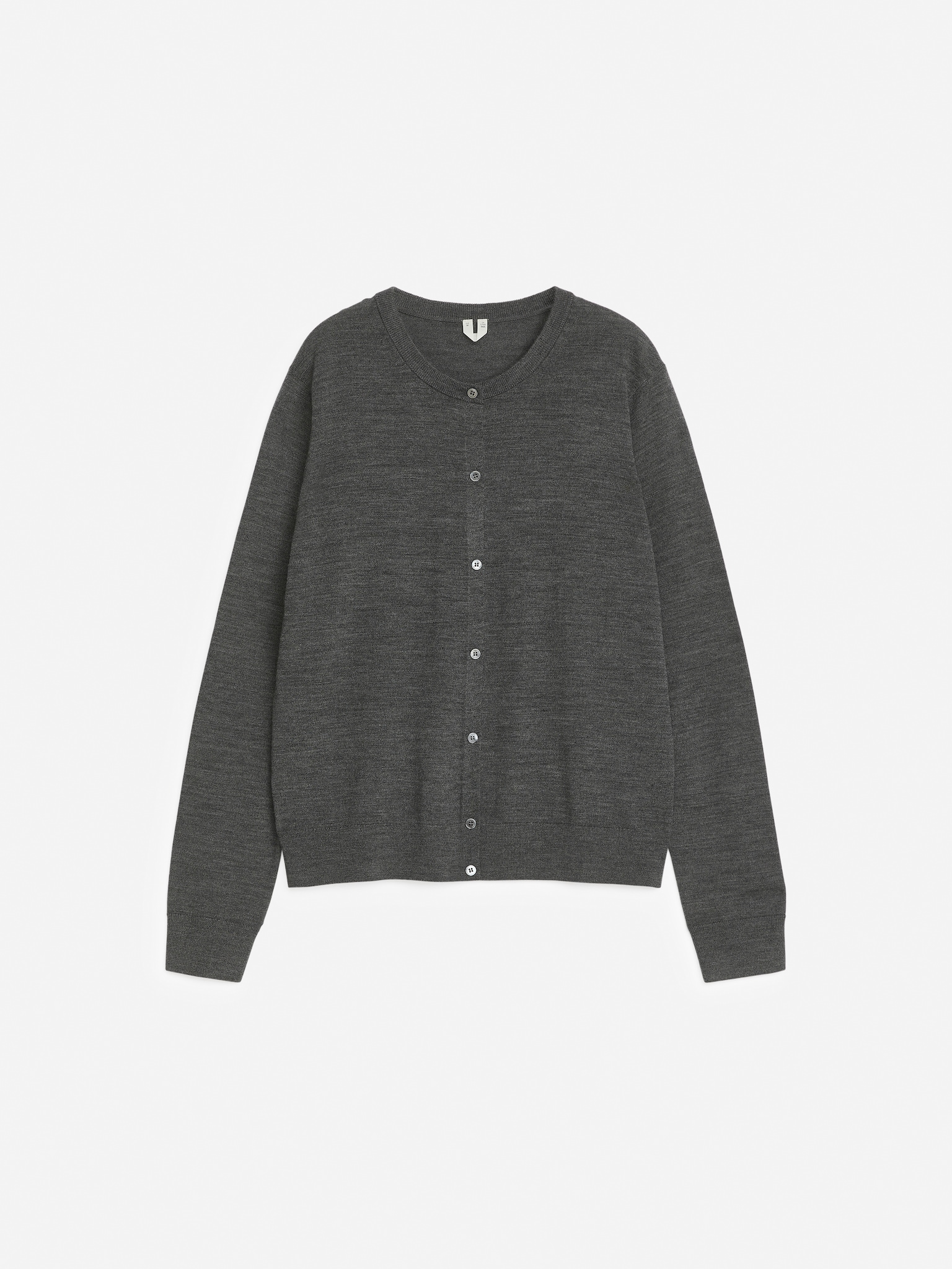 Strickjacke aus Merinowolle - Grau/Hellbeige/Schwarz/Dunkelblau