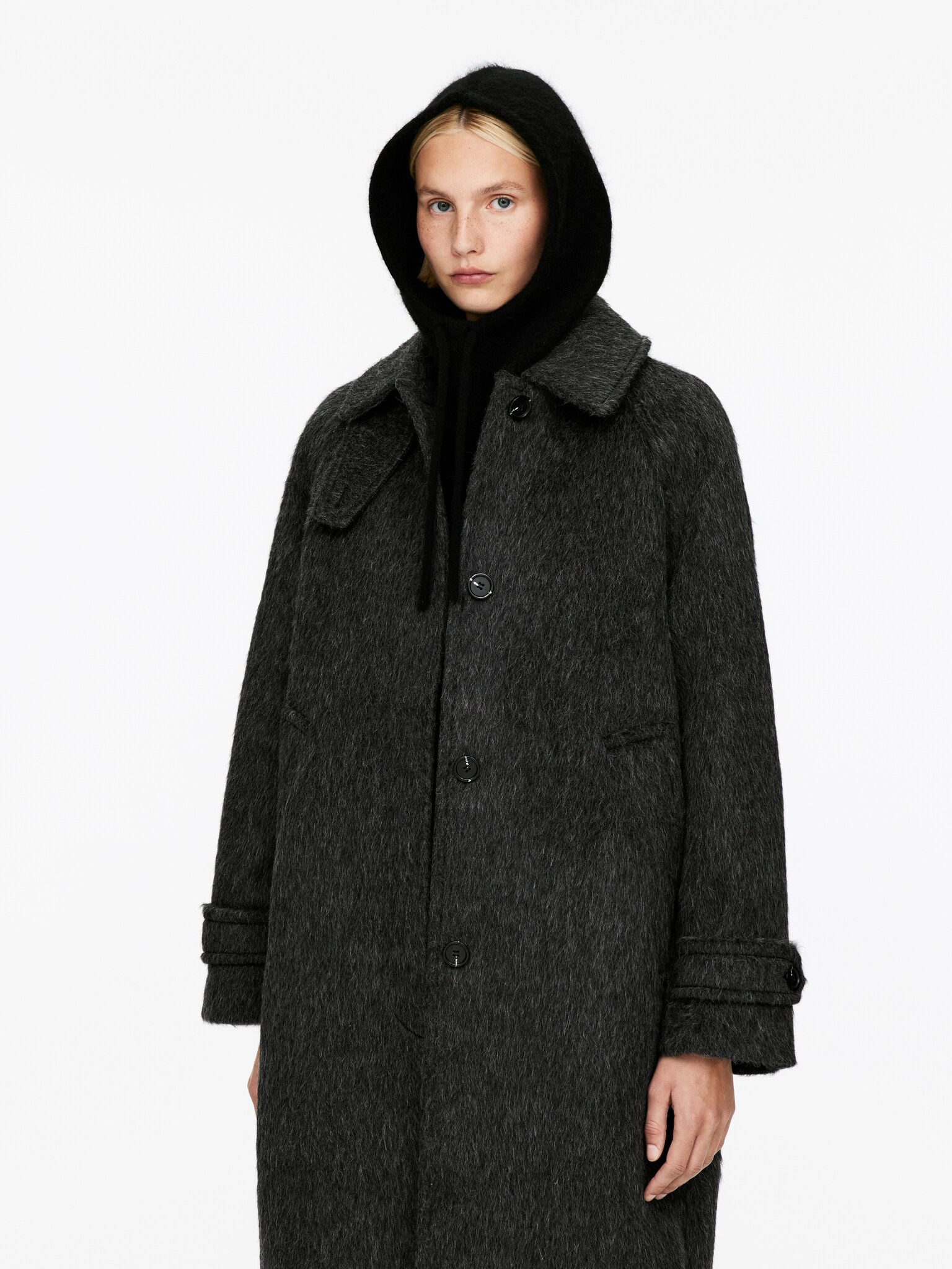 Cagoule en mélange de laine et d'alpaga - Noir - 3