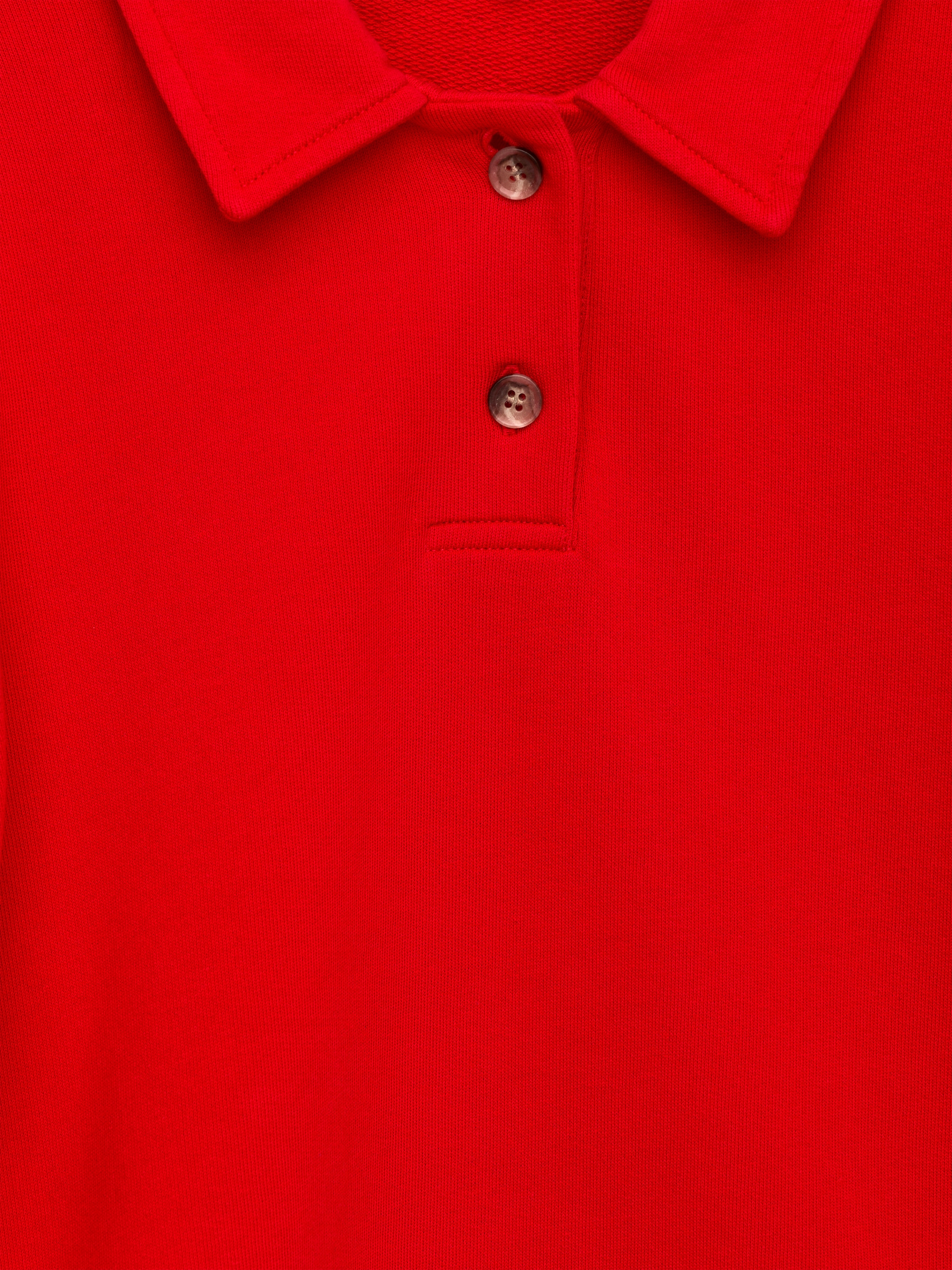 Terry Polo Shirt - Red - Slim fit - Women - StillMedia/DescriptiveDetail - 2