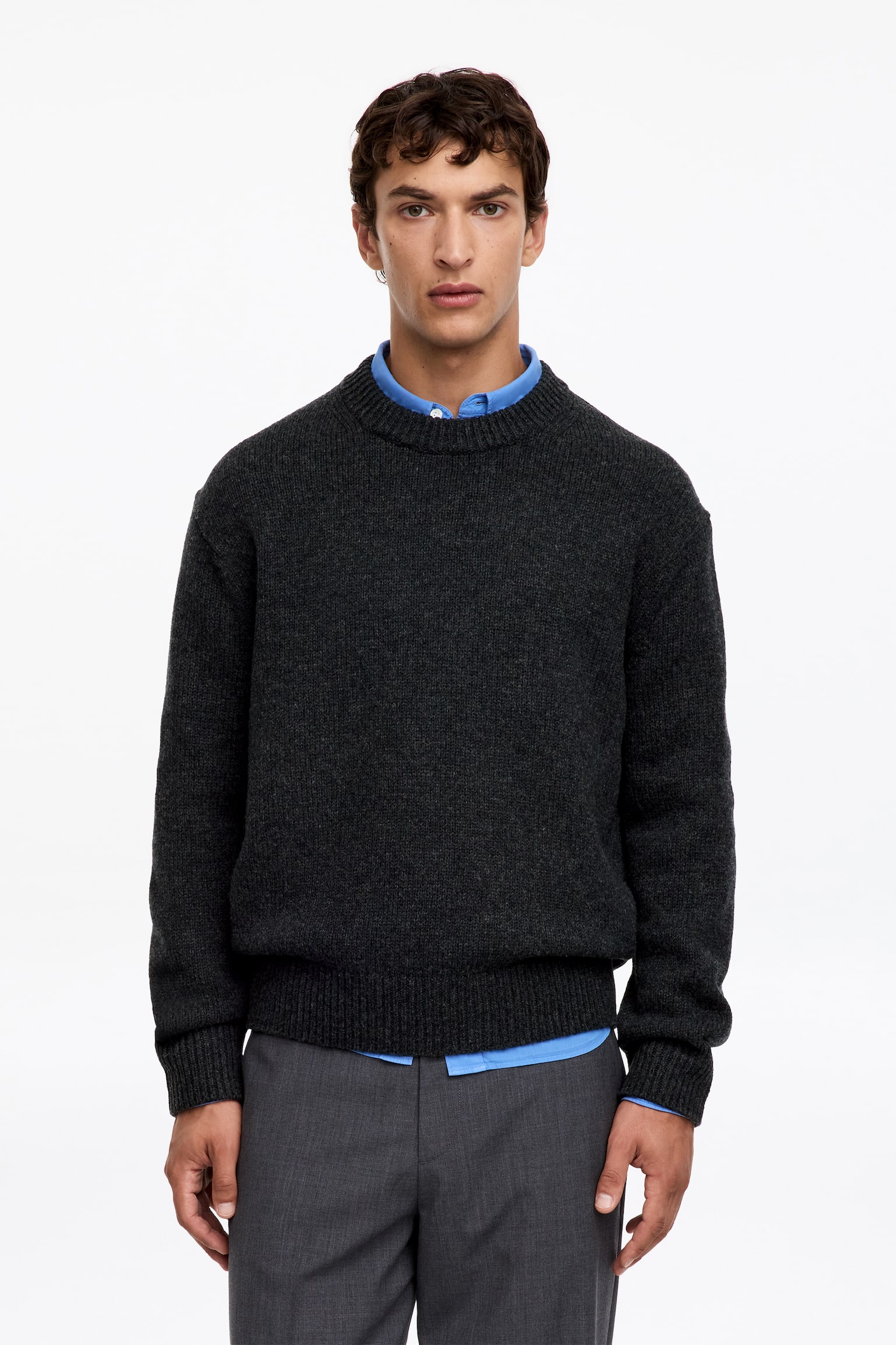 Chunky stickad ulltröja - Gråsvart/melerad/Off-white/Ljusgråmelerad/Mörkblå/Blå/Ljusgul - 1