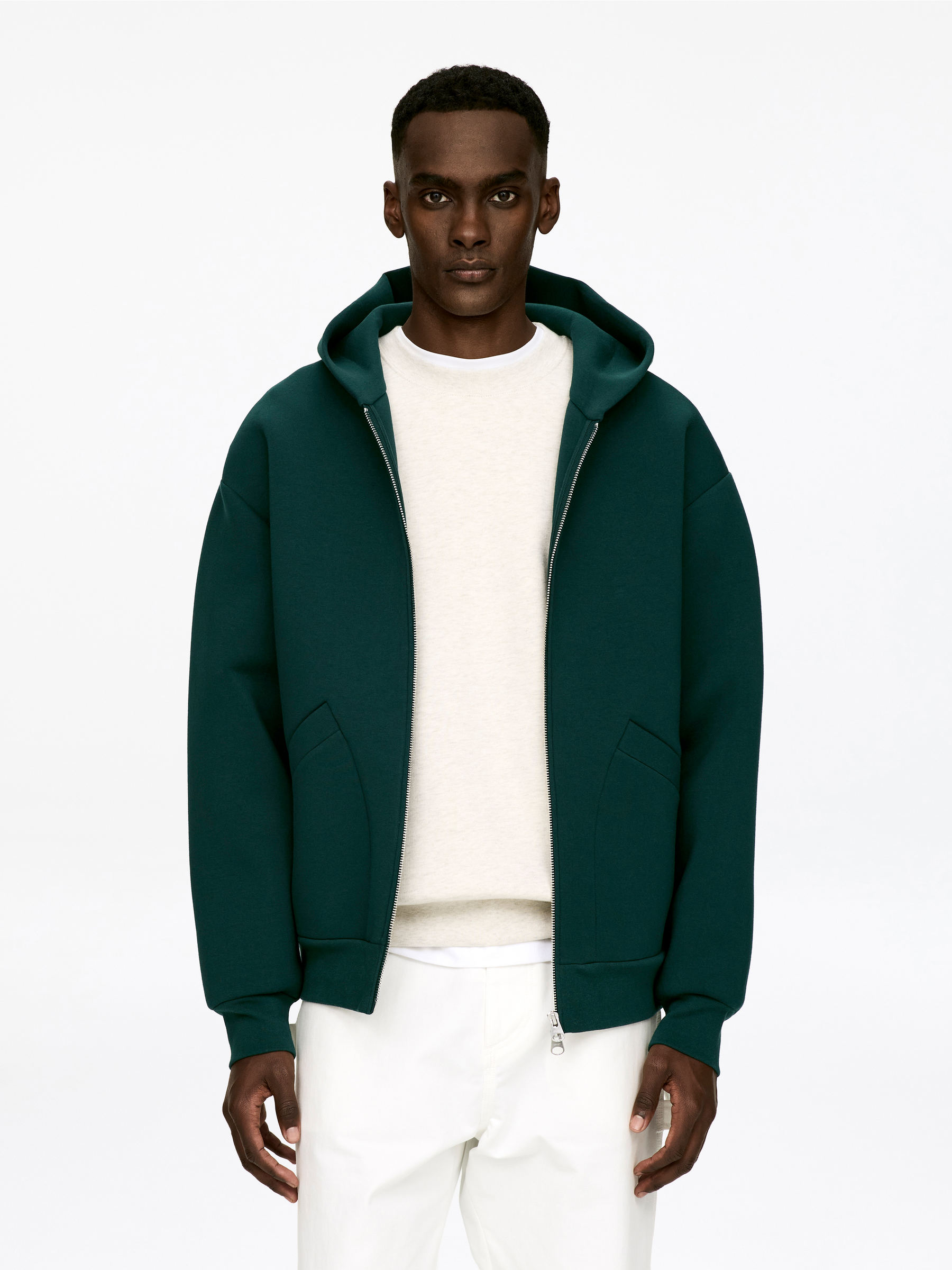 Scuba Zip Hoodie-#383F3D-17115