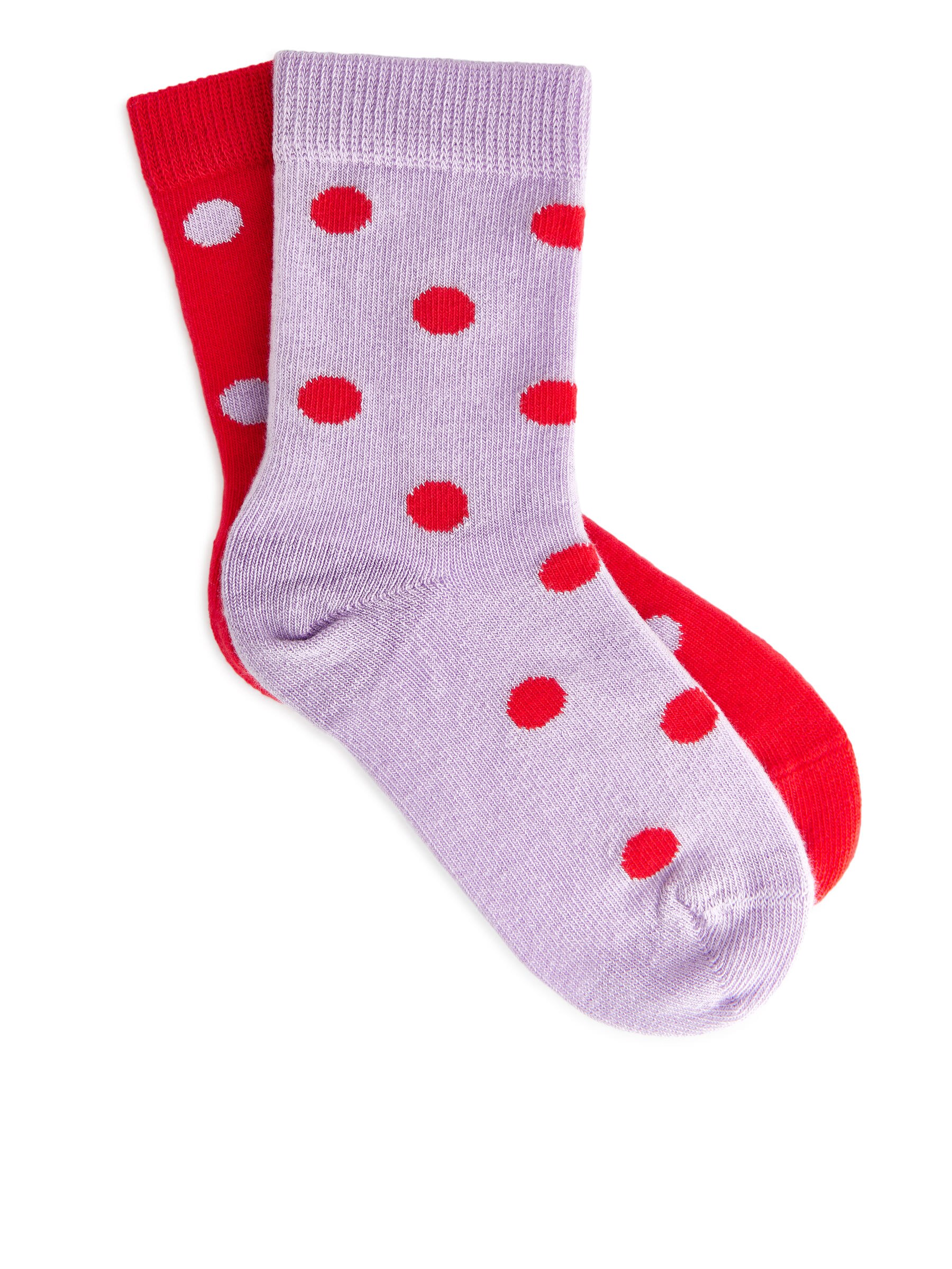 Jacquard-Socken, 2er-Pack - Rot/Flieder - Kinder - StillMedia/DescriptiveDetail - 2