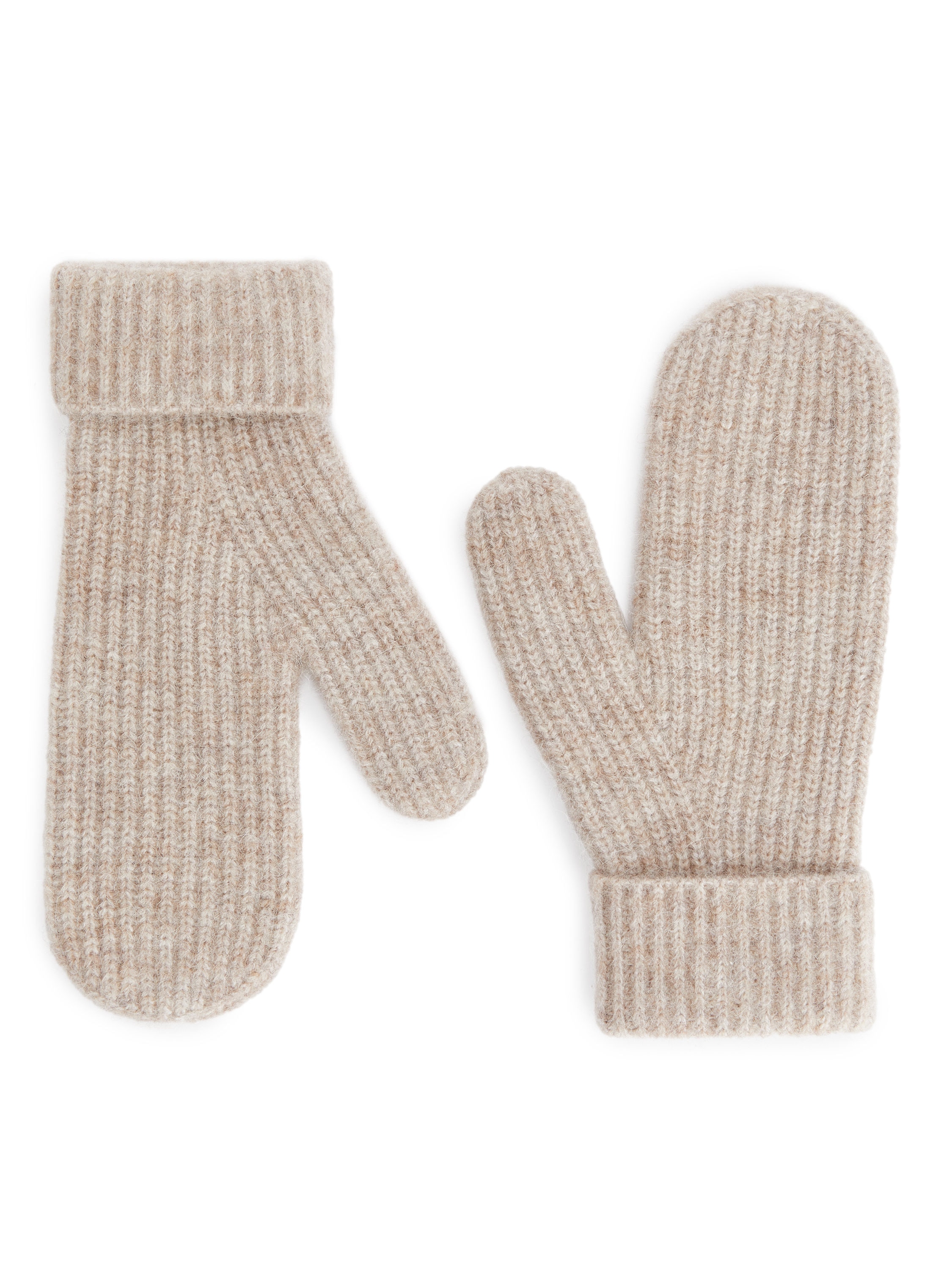 Wool-Alpaca Blend Mittens - Beige Melange - Women - StillMedia/DescriptiveStillLife - 2