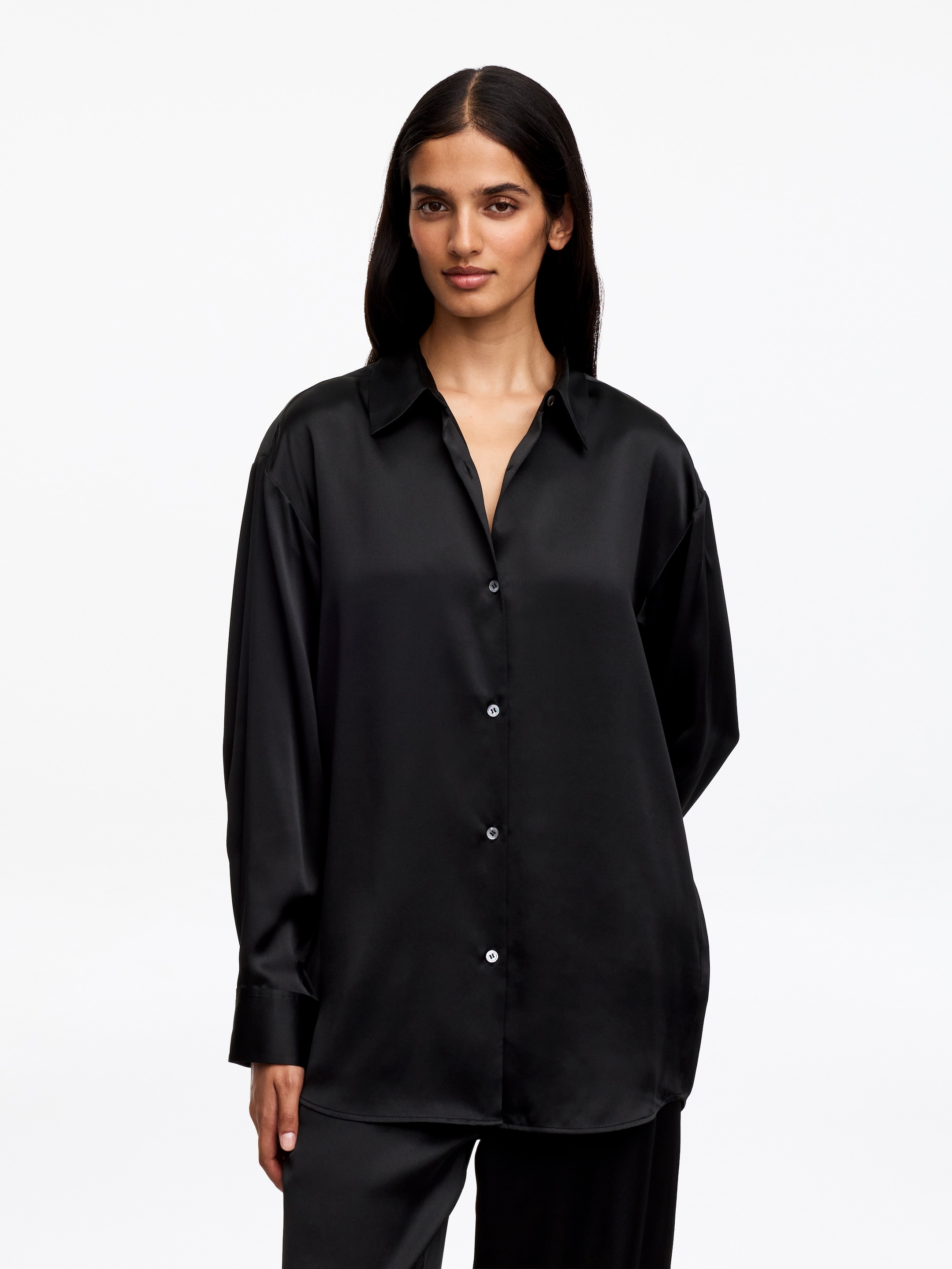 Silk Satin Shirt-#272627-19778
