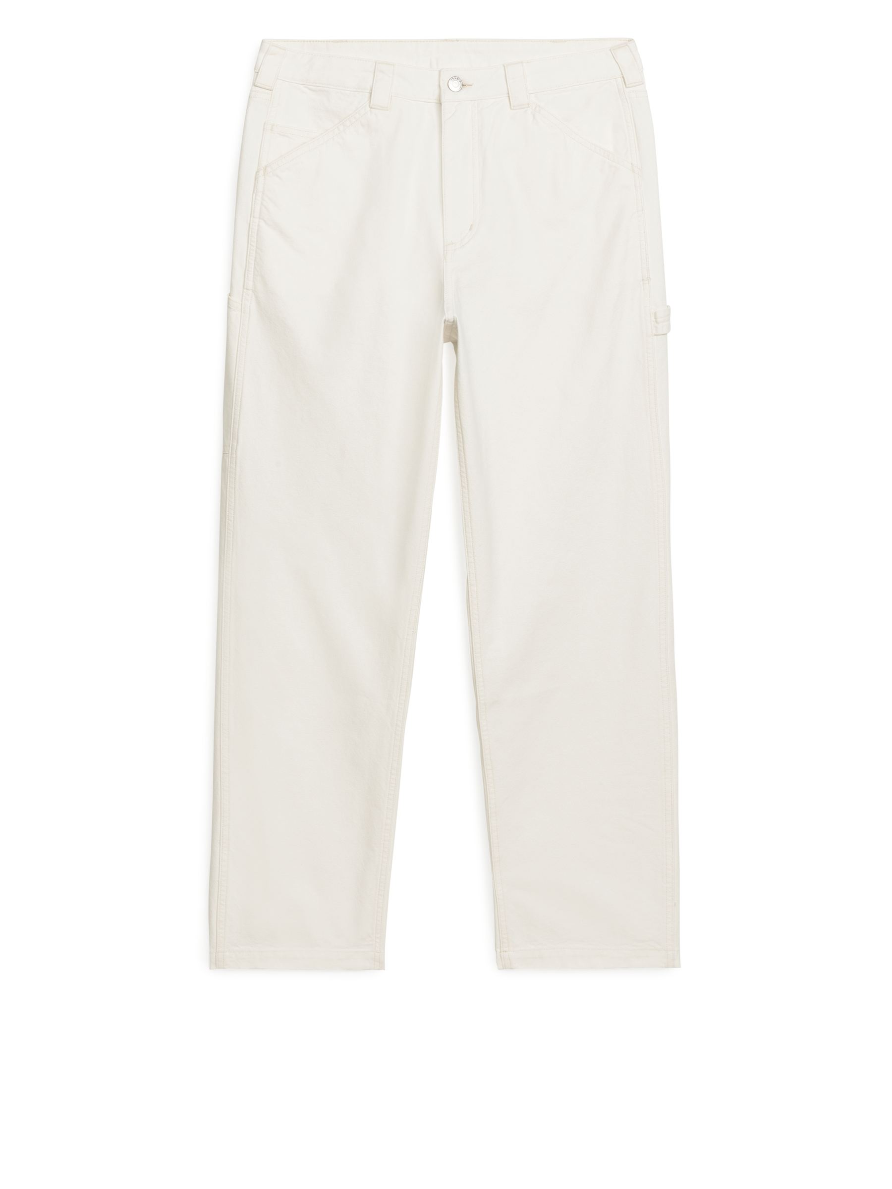 LooseFit Utility Trousers-#FDFDFC-763