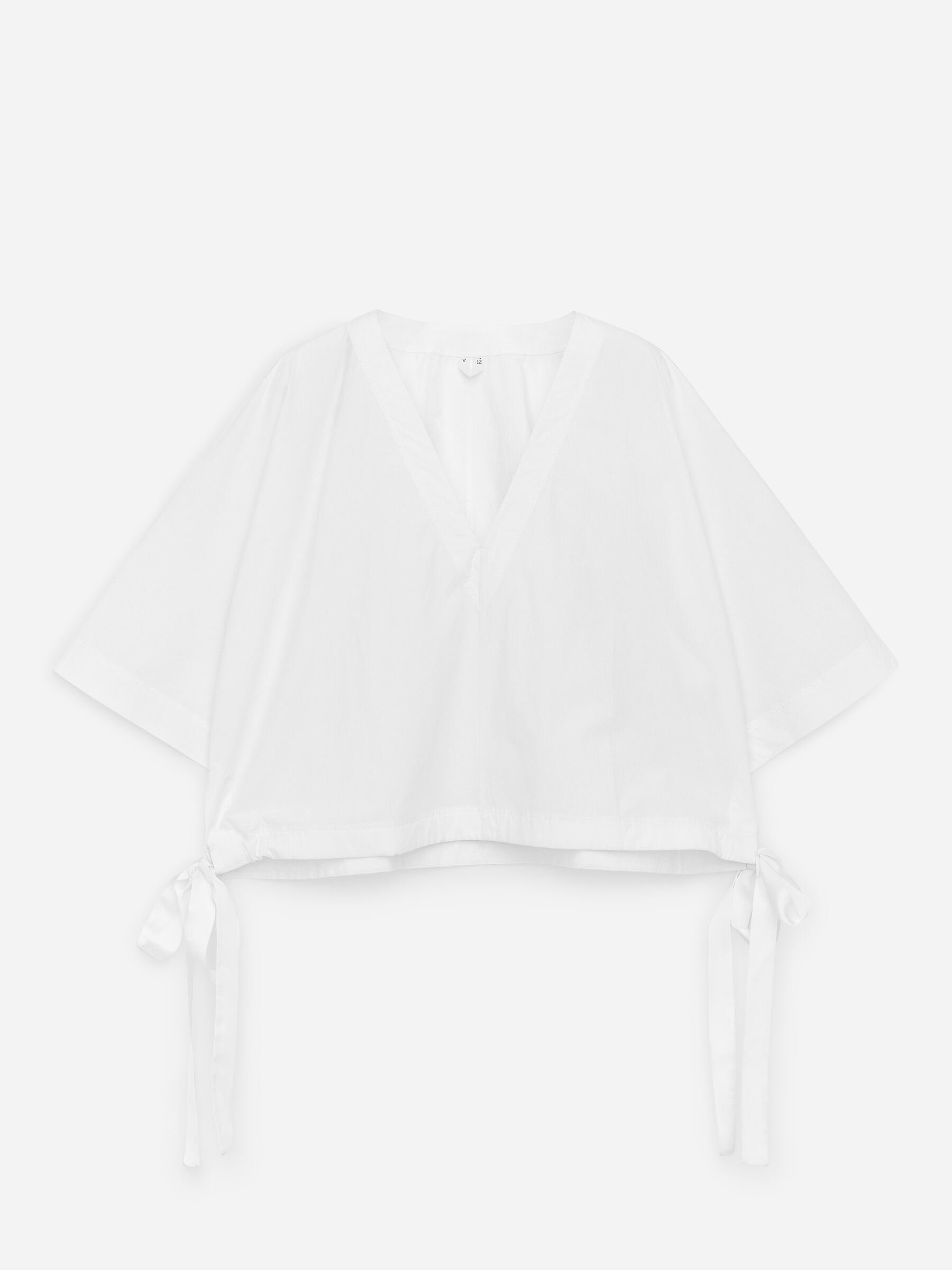 Baumwolloberteil mit Kordelzug-Weiß-18783