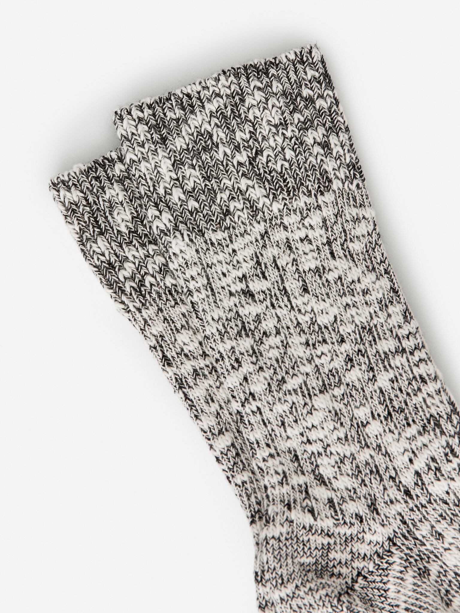 Chaussettes en maille épaisse - Noir/blanc - 2