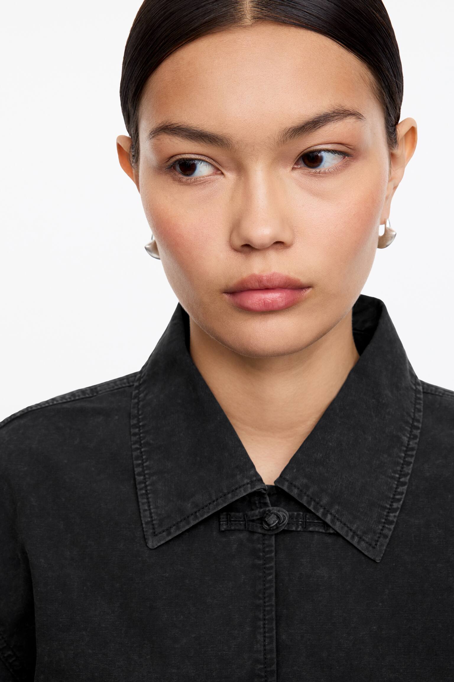 Sobrecamisa con botones de nudo - Negro - 3