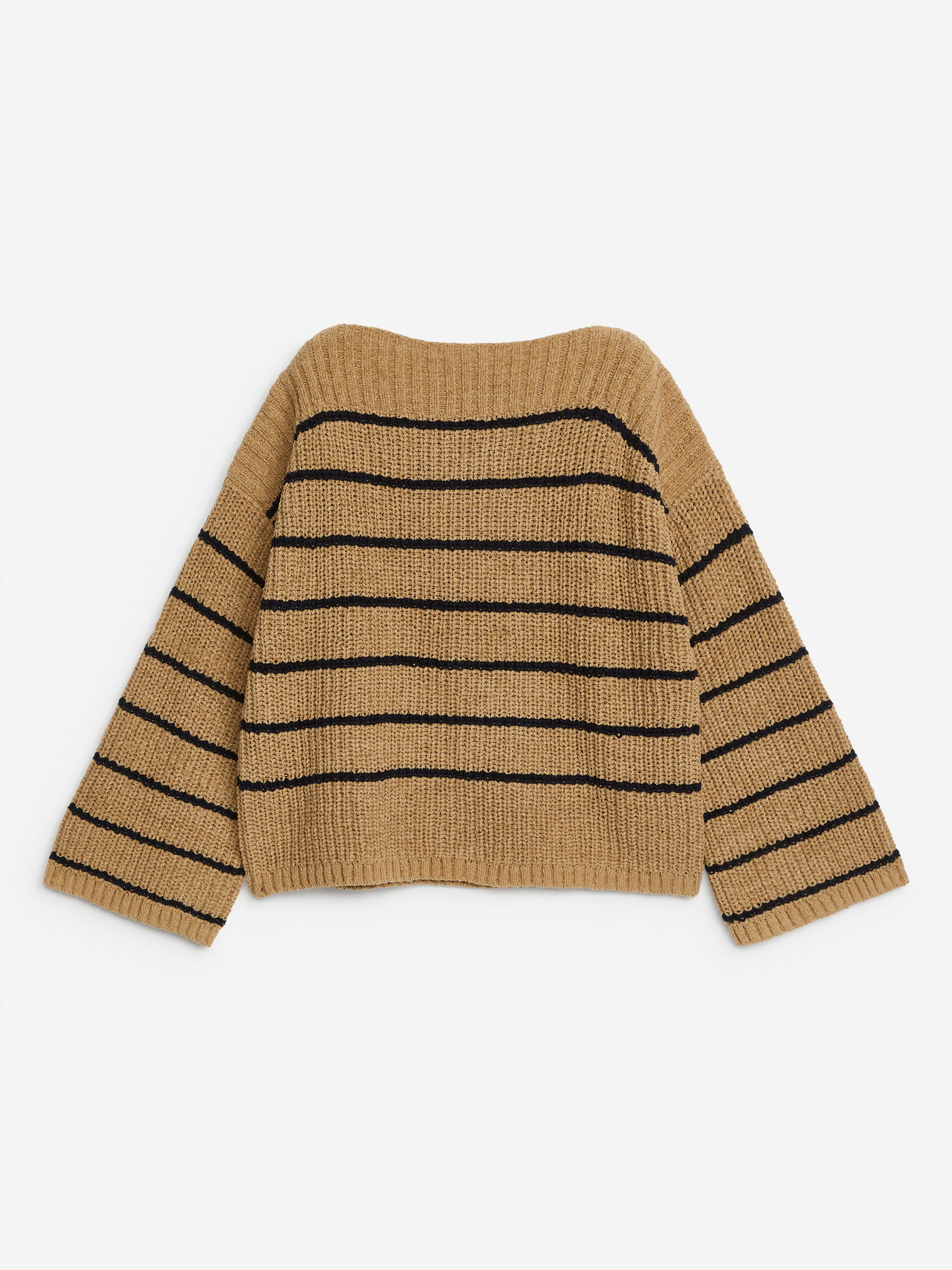 Jersey de cuello barco-Beige-7523