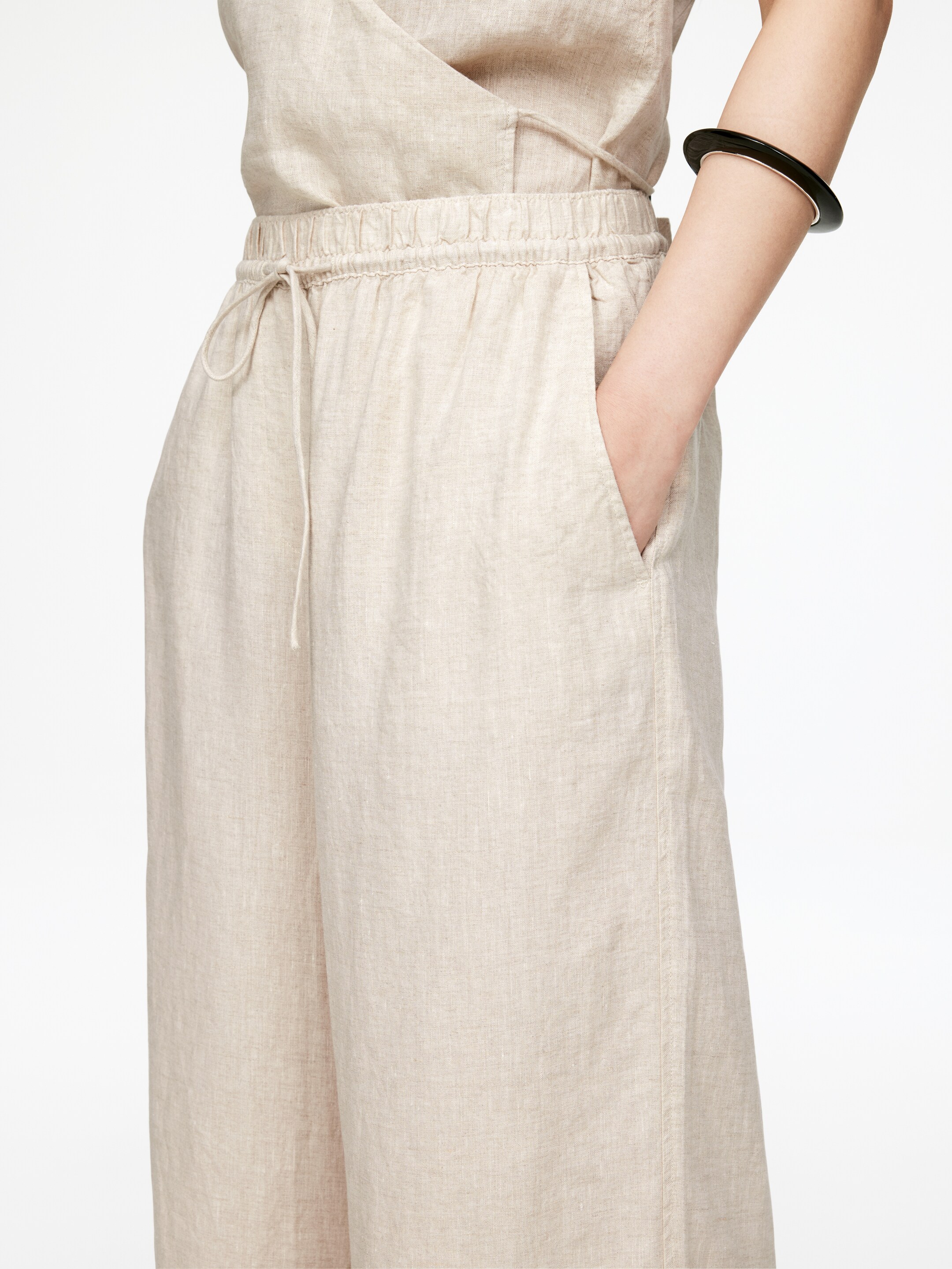 Visualizza immagine più grande: Pantaloni cropped in lino - Beige - DONNA | H&M IT 2