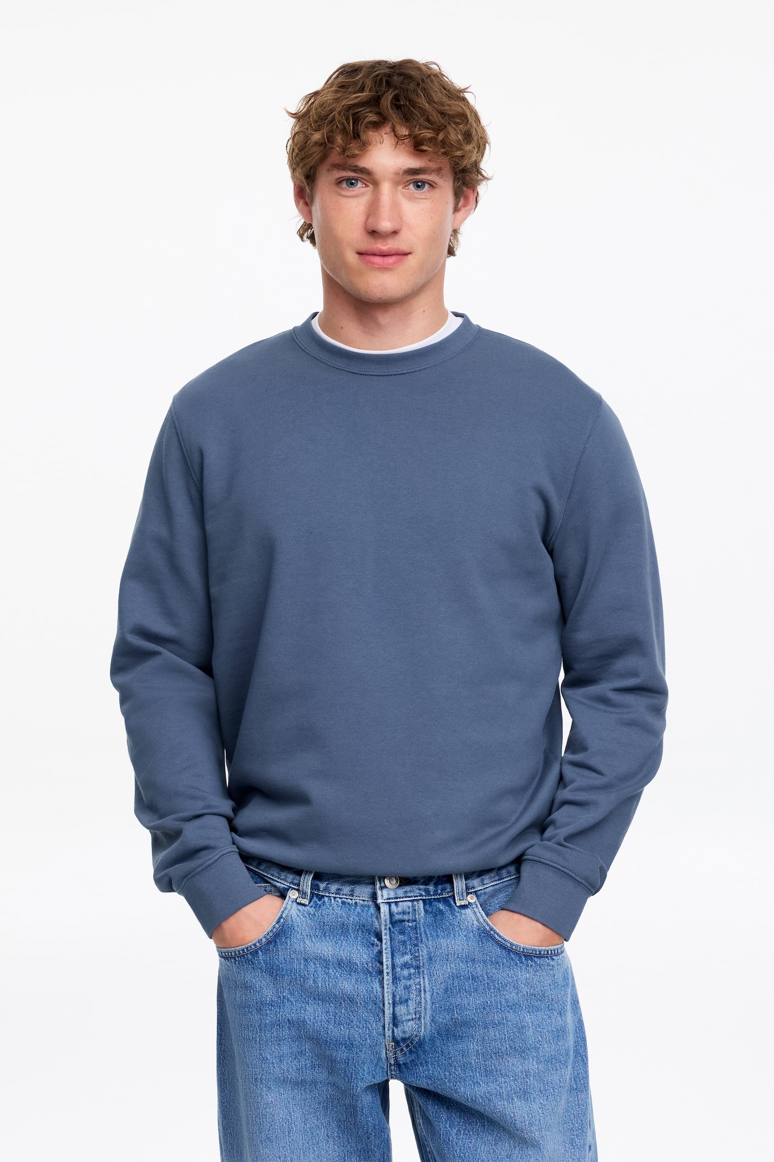 Mid-Weight Sweatshirt-Dusty Blue - 1