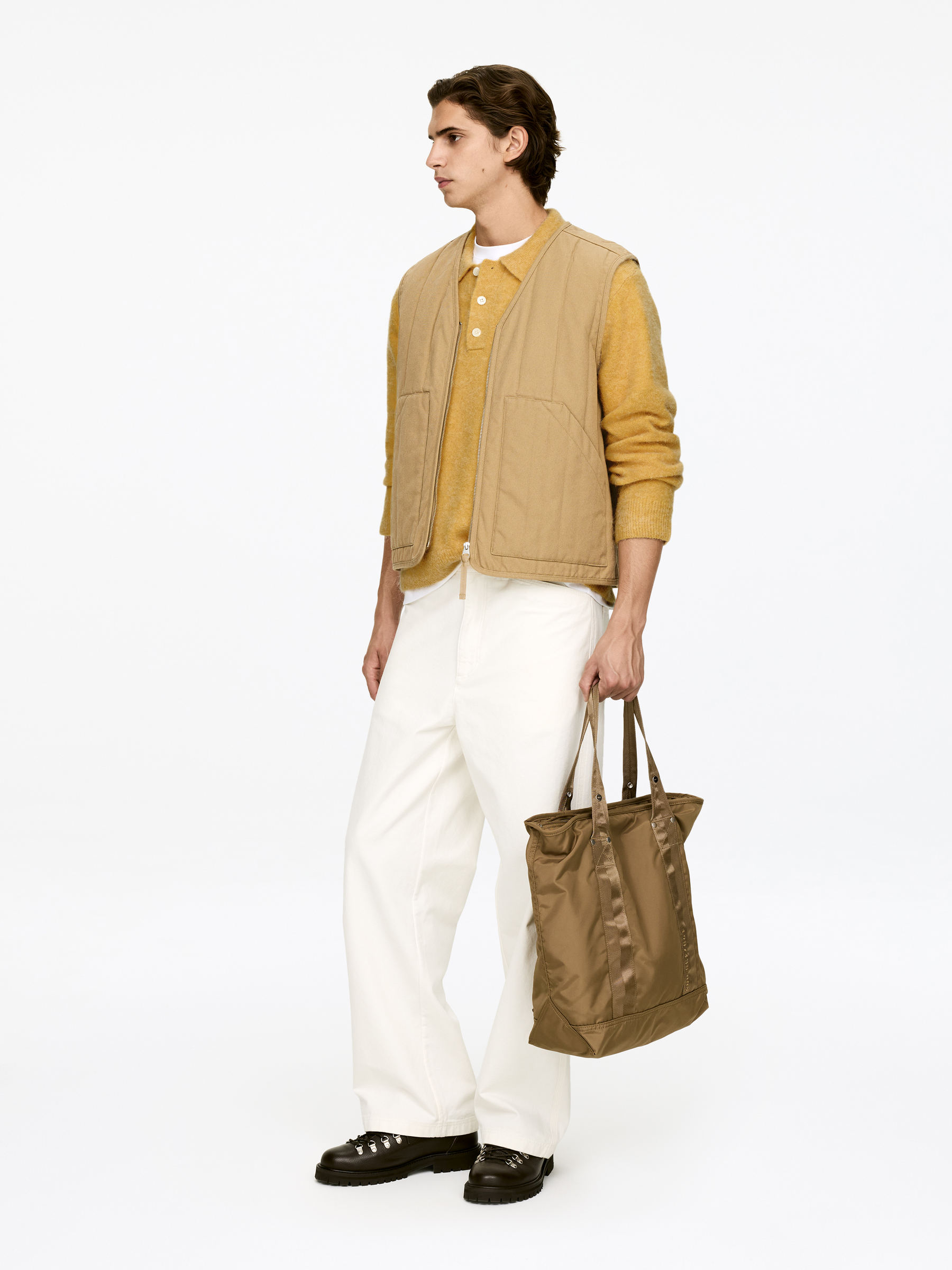 Polo en mélange de laine et d'alpaga - Jaune - Loose fit - Homme - StillMedia/Lookbook - 6