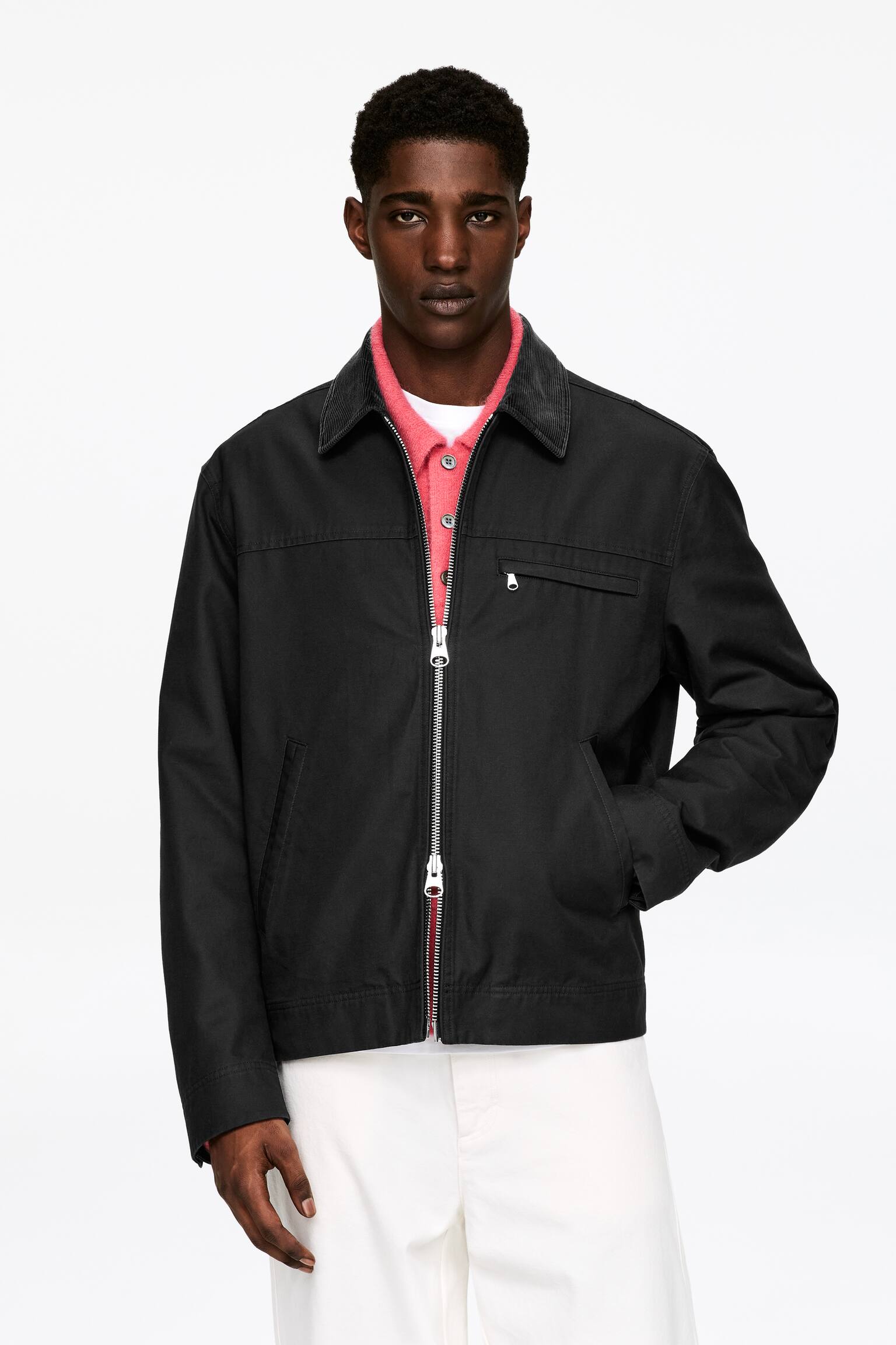 Veste en toile de coton - Noir/Bleu foncé - 5