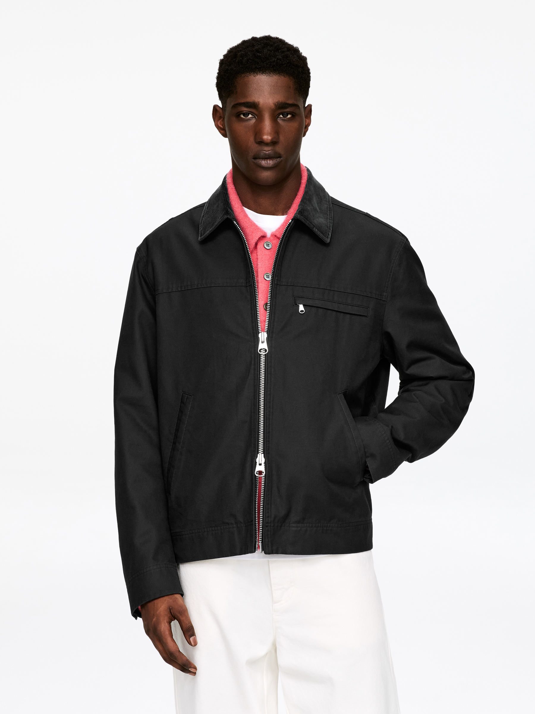 Jacka i bomullscanvas - Svart - Relaxed fit - Men - StillMedia/Lookbook - 4