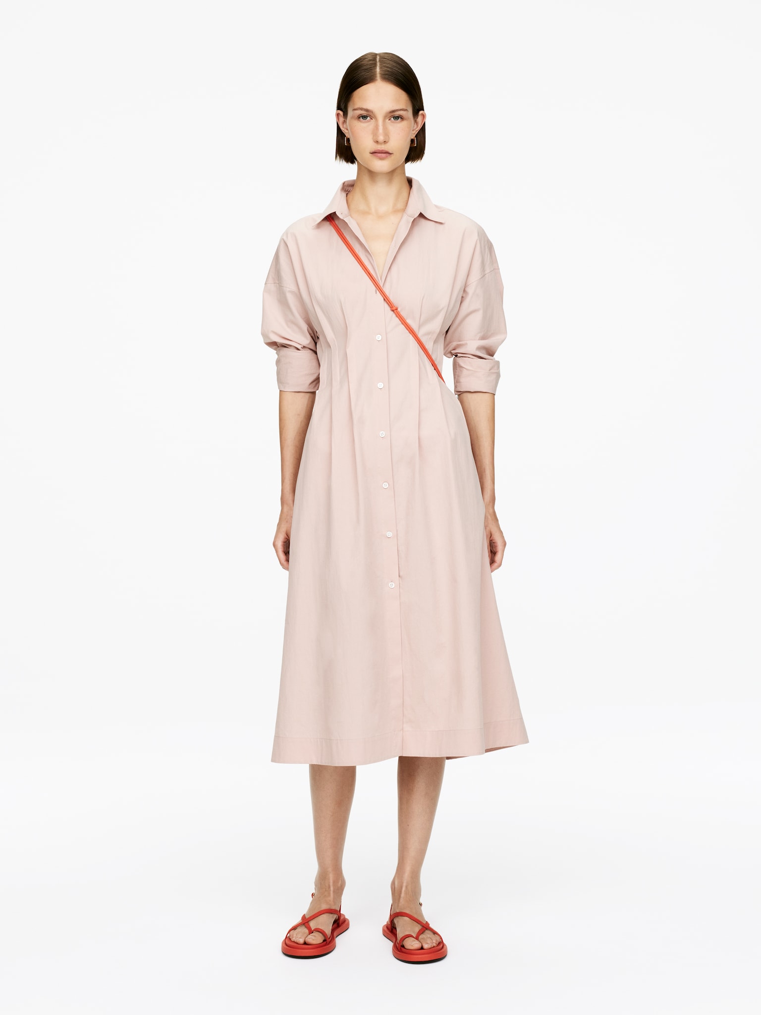 Sandali con cinturino in pelle - Arancione/Marrone