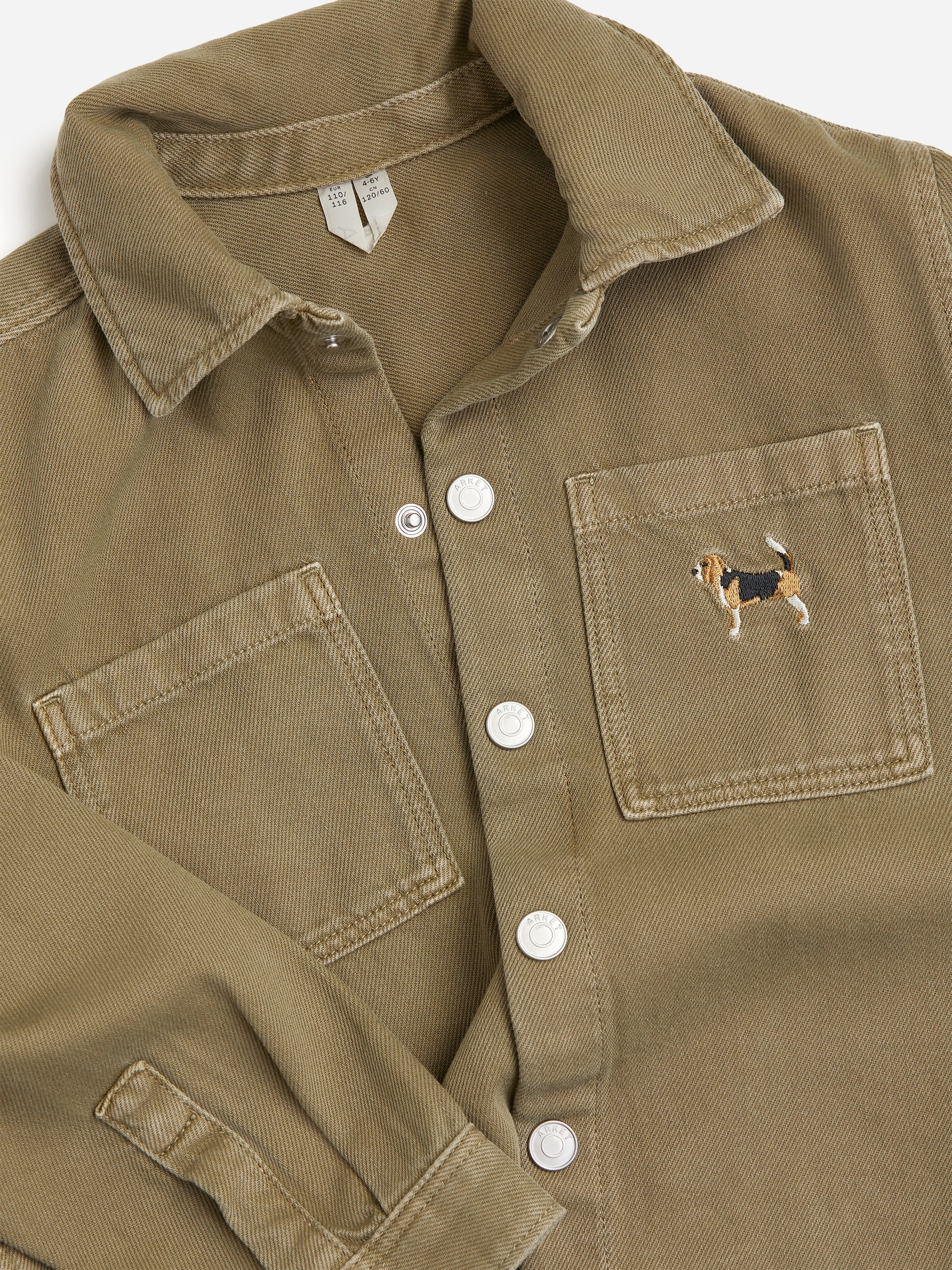 Roomy Denim Overshirt - Khaki Green - Regular fit - children - StillMedia/DescriptiveDetail - 1