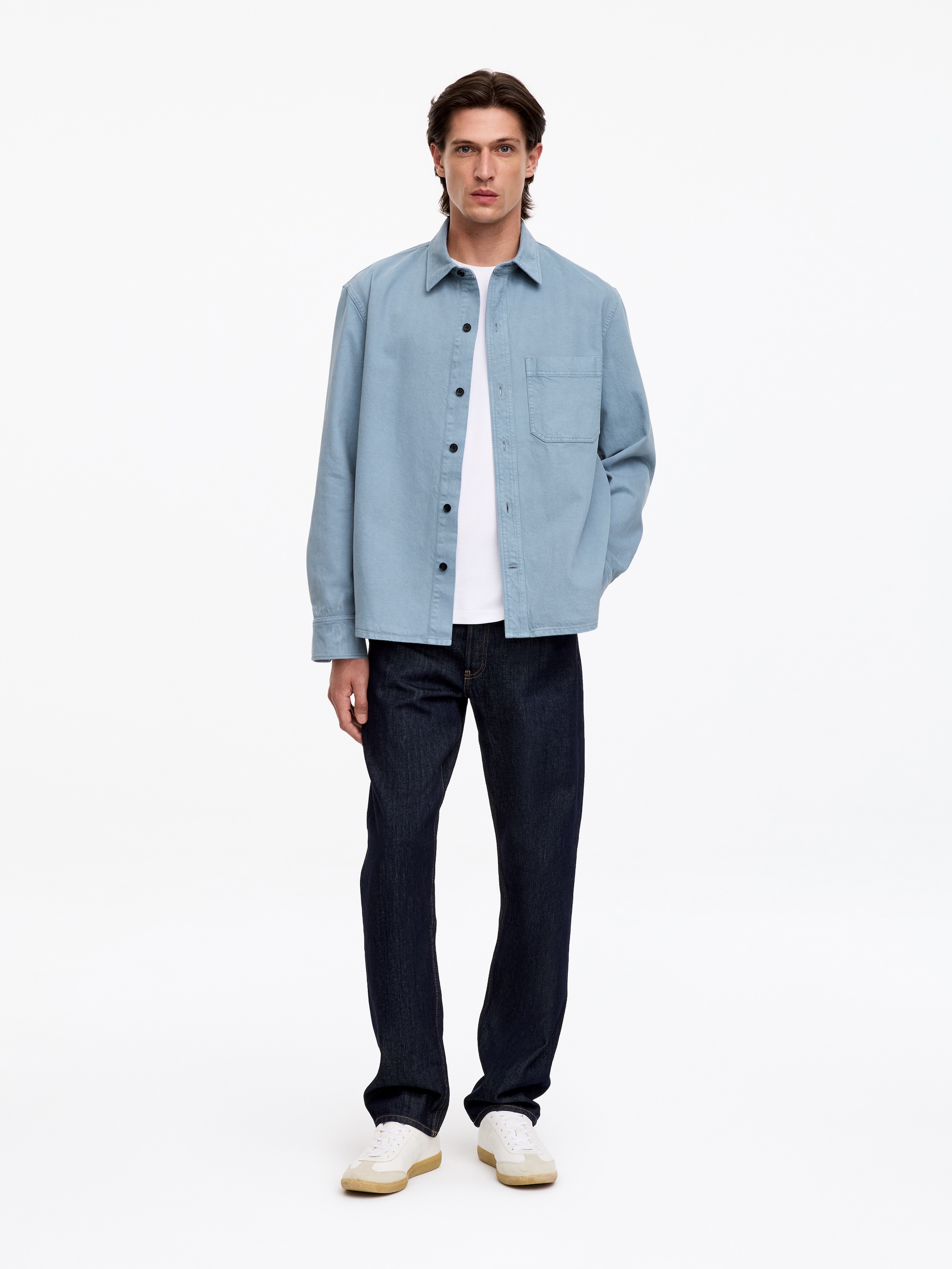 Overshirt aus Twill-Blue-20486