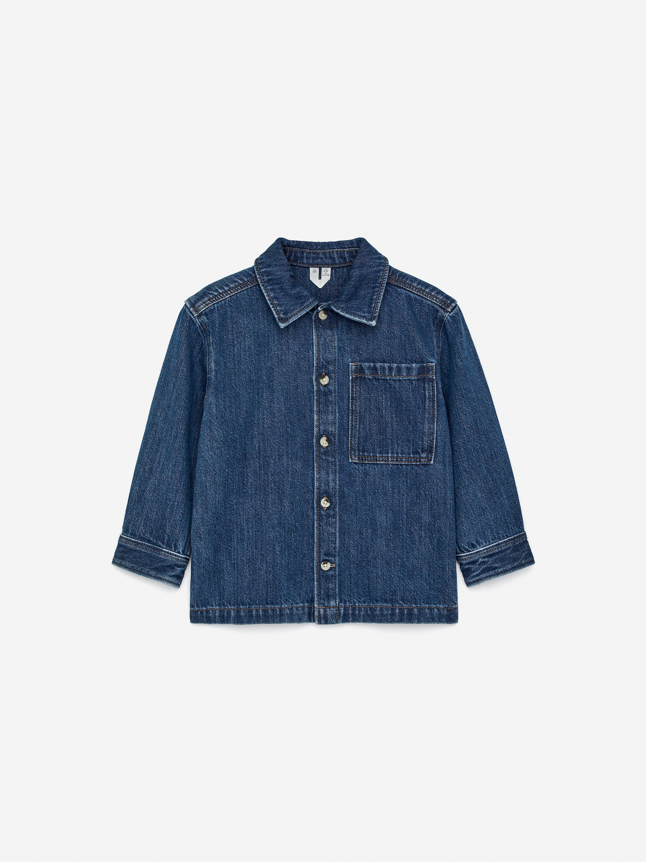 Overshirt i denim med en tvättad look - Mörkblå - Regular fit - Children - StillMedia/DescriptiveStillLife - 3