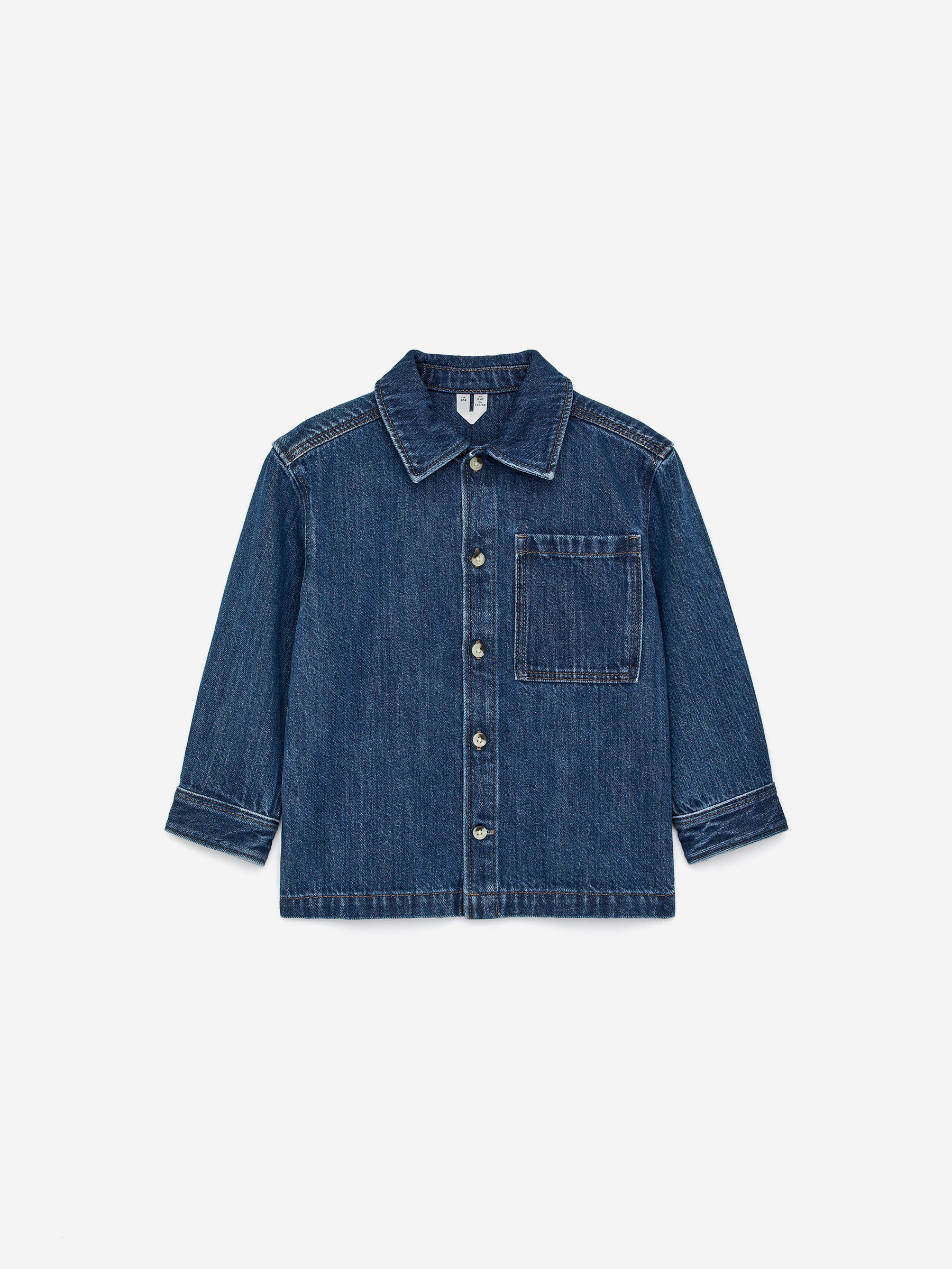 Washed Denim Overshirt-#333860-17030