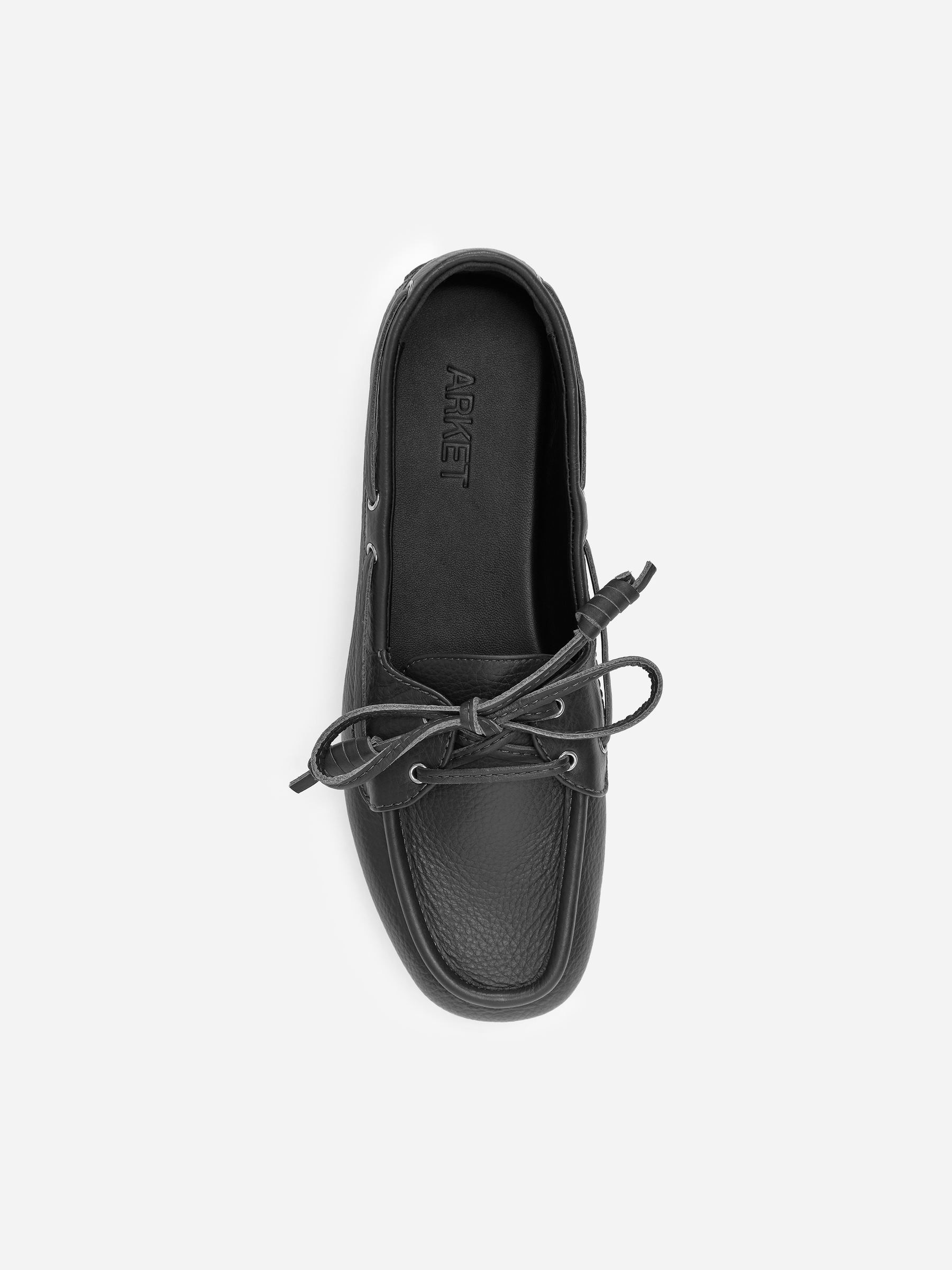 Chaussures bateau en cuir - Gris foncé - Femme - StillMedia/DescriptiveStillLife - 1