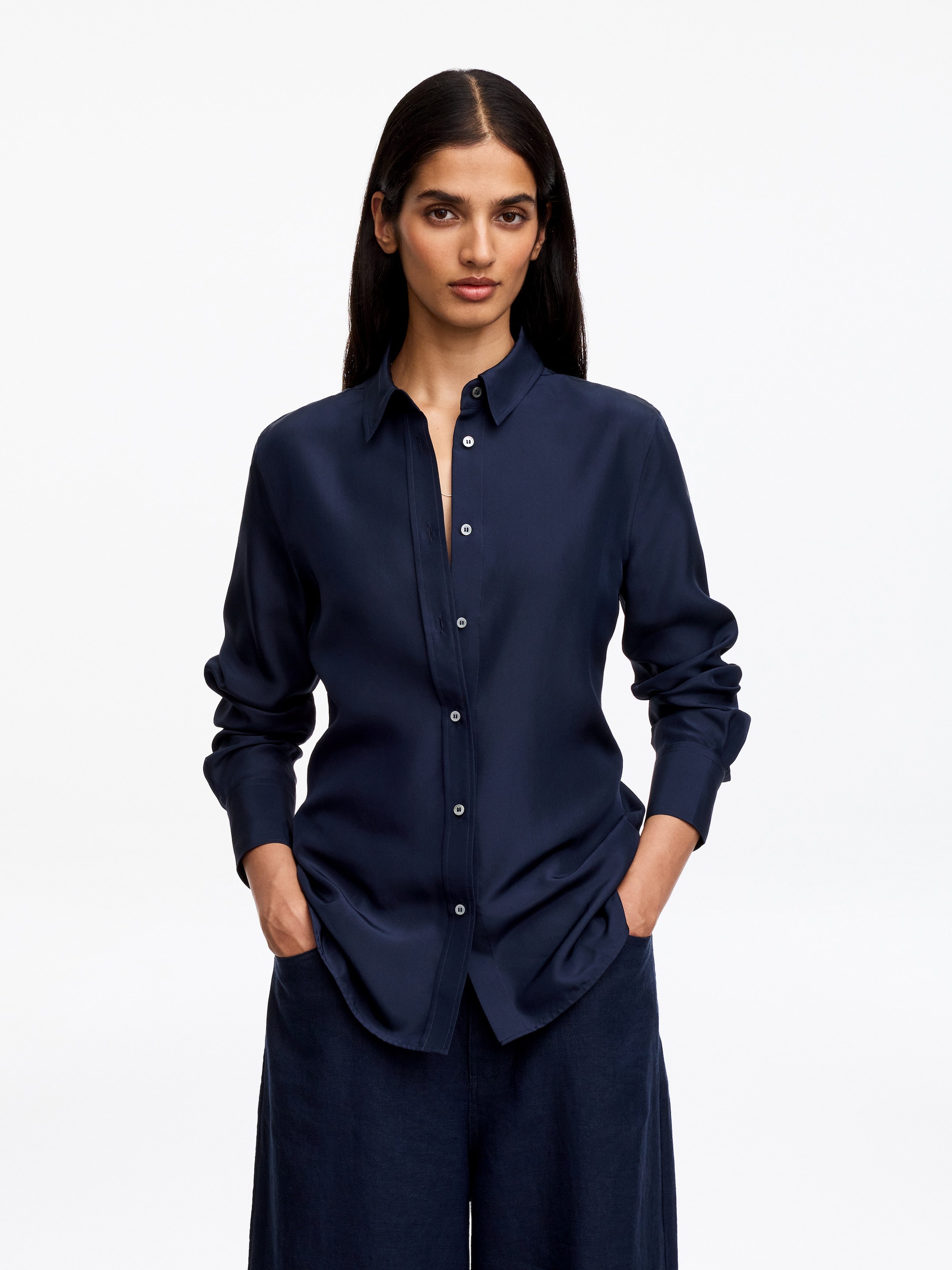 Silk Shirt-Blue-19768