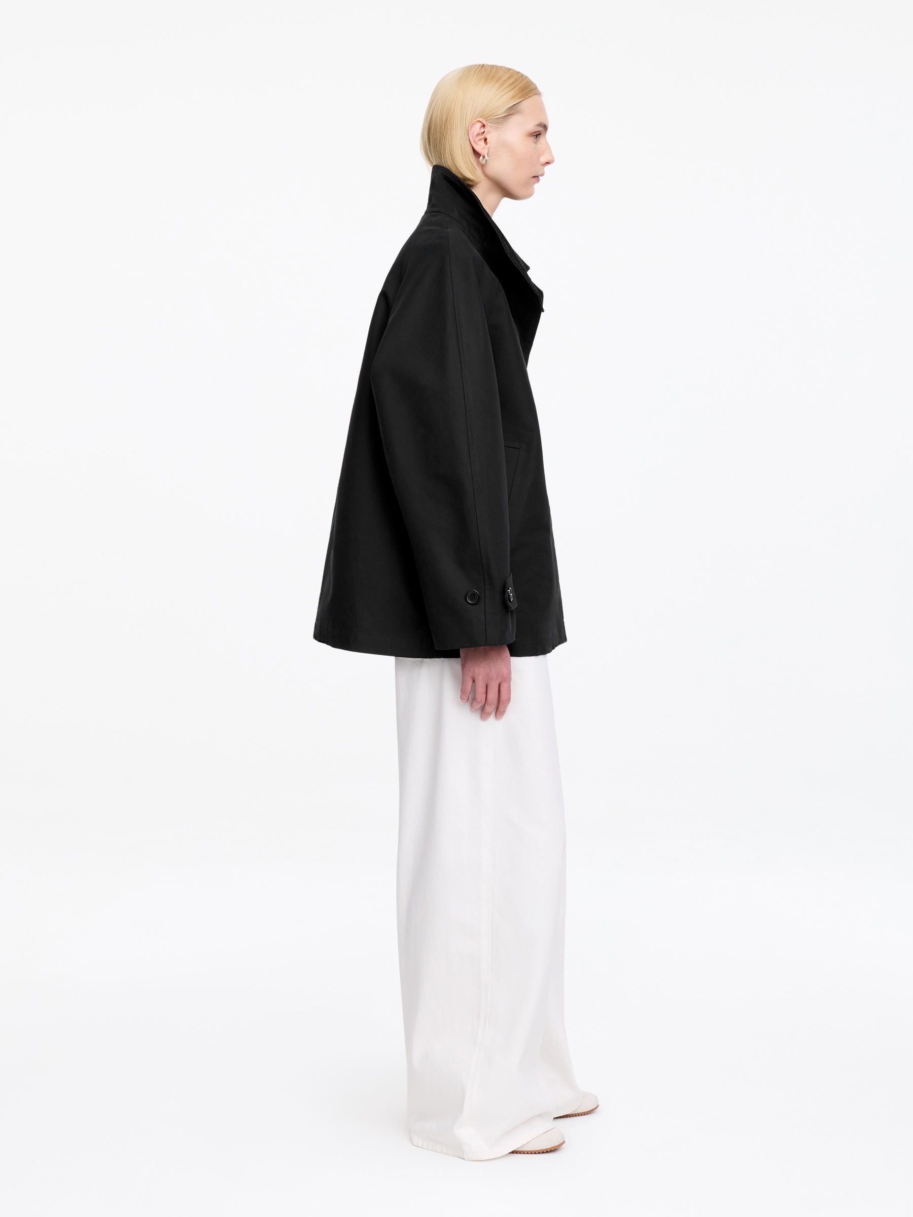Corduroy-Collar Jacket - Black - Loose fit - Women - StillMedia/Lookbook - 11