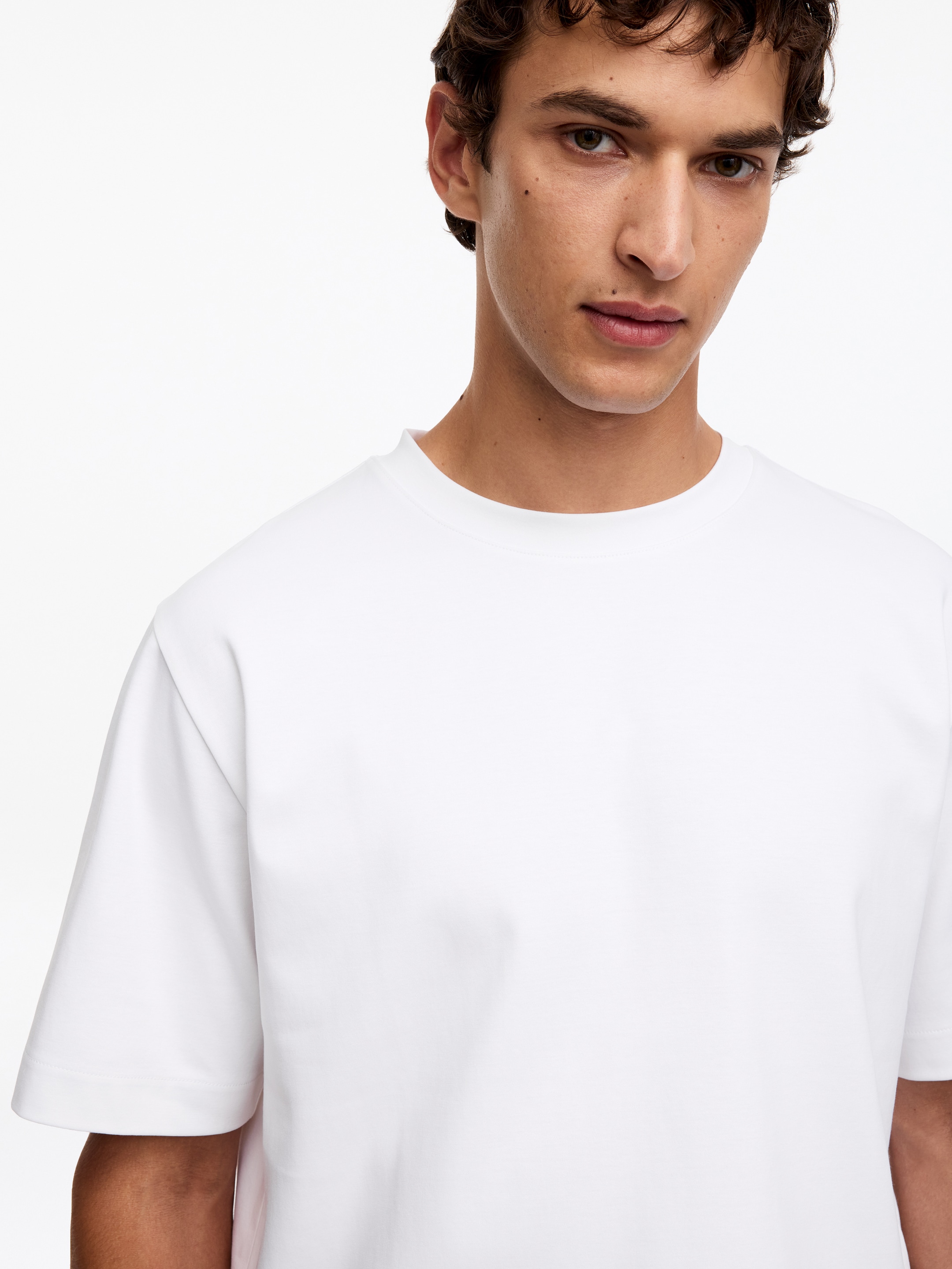 T-shirt in interlock dalla vestibilità squadrata - Bianco - Loose fit - Men - StillMedia/Lookbook - 48