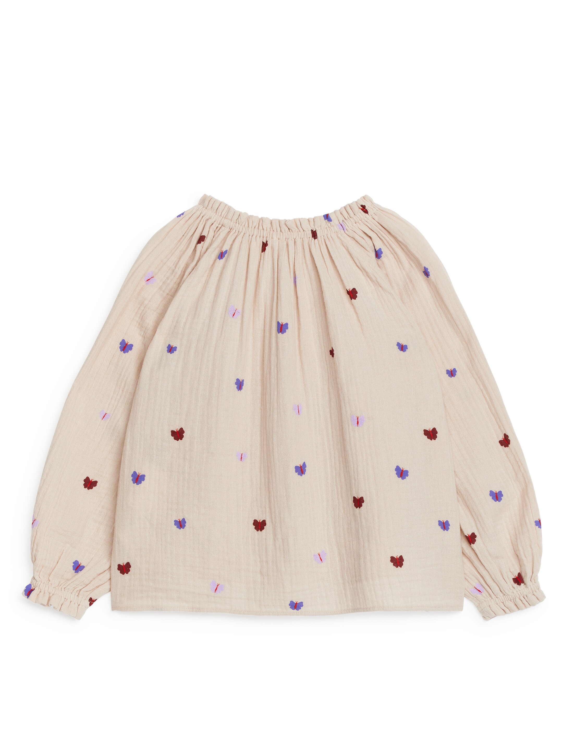 Zobacz większy obraz: Bluzka z falbankami - Beżowy/Motyle - Dziecko | H&M PL 2