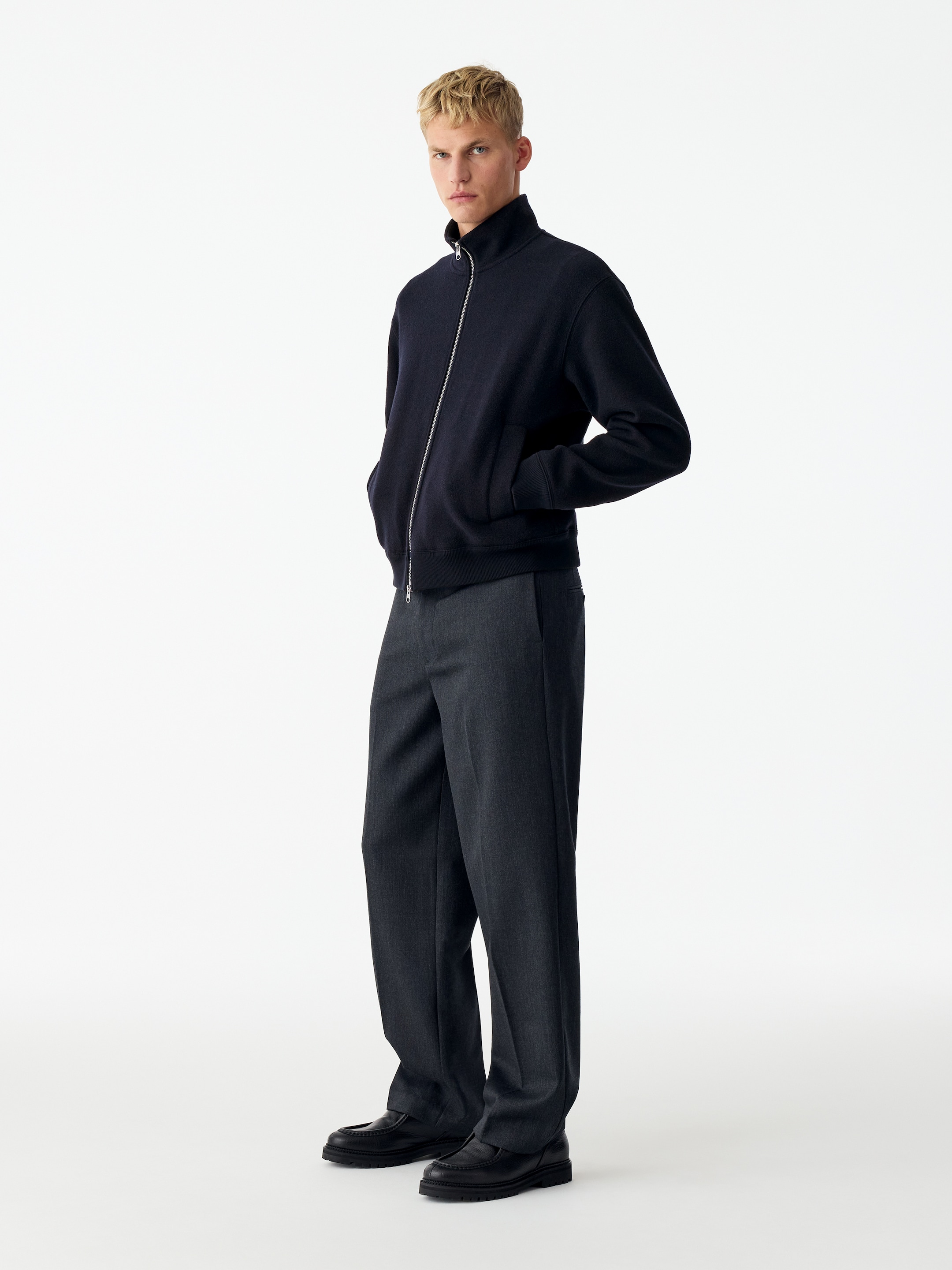 Giacca in misto lana con cerniera - Blu scuro - Regular fit - men - StillMedia/Lookbook - 3