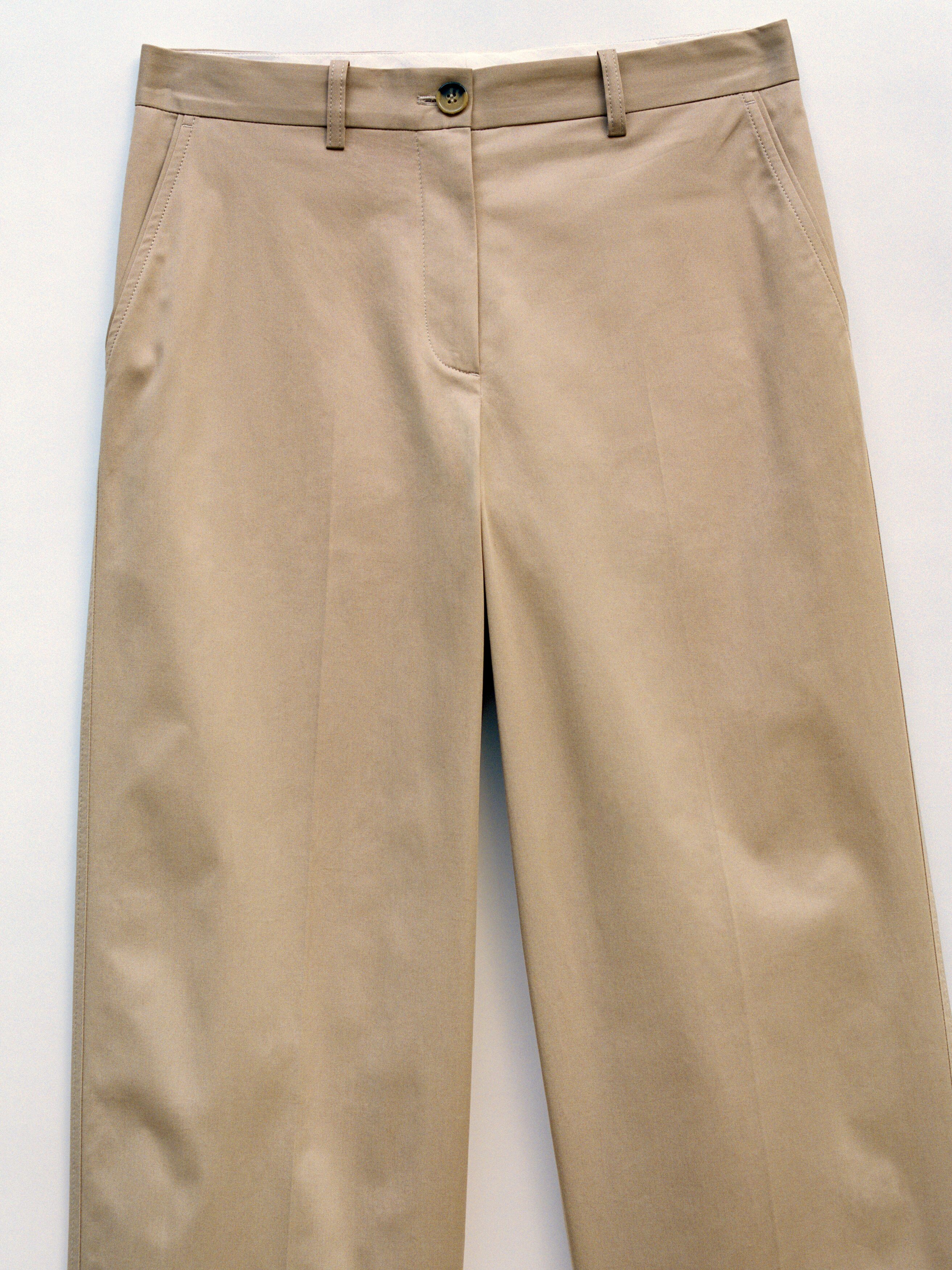Chinobroek met lage taille - Beige