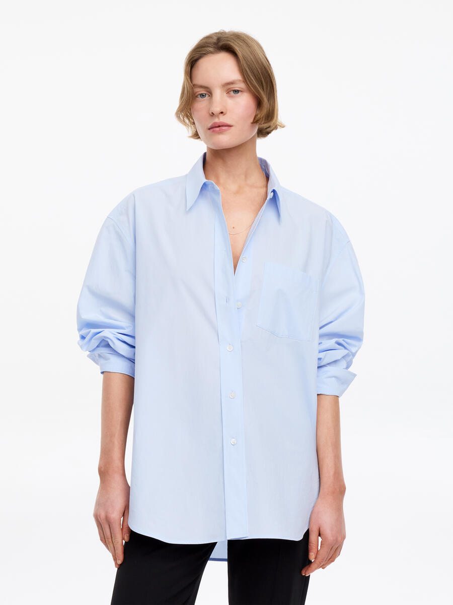 ARKET Women's  Cotton Shirt Blue,  size L