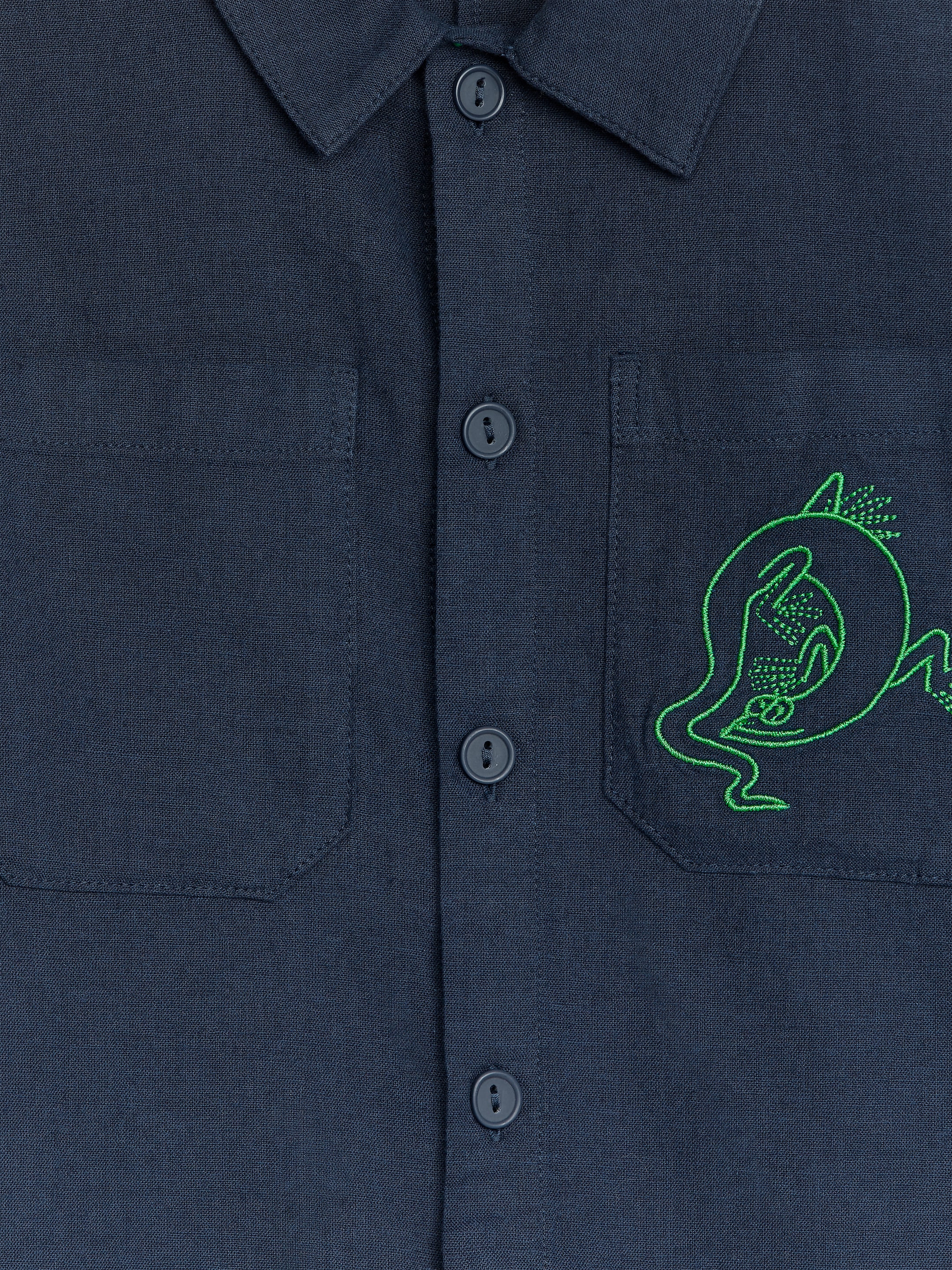 Agrandir l'image: Surchemise en lin et coton - Bleu foncé - ENFANT | H&M CH 3