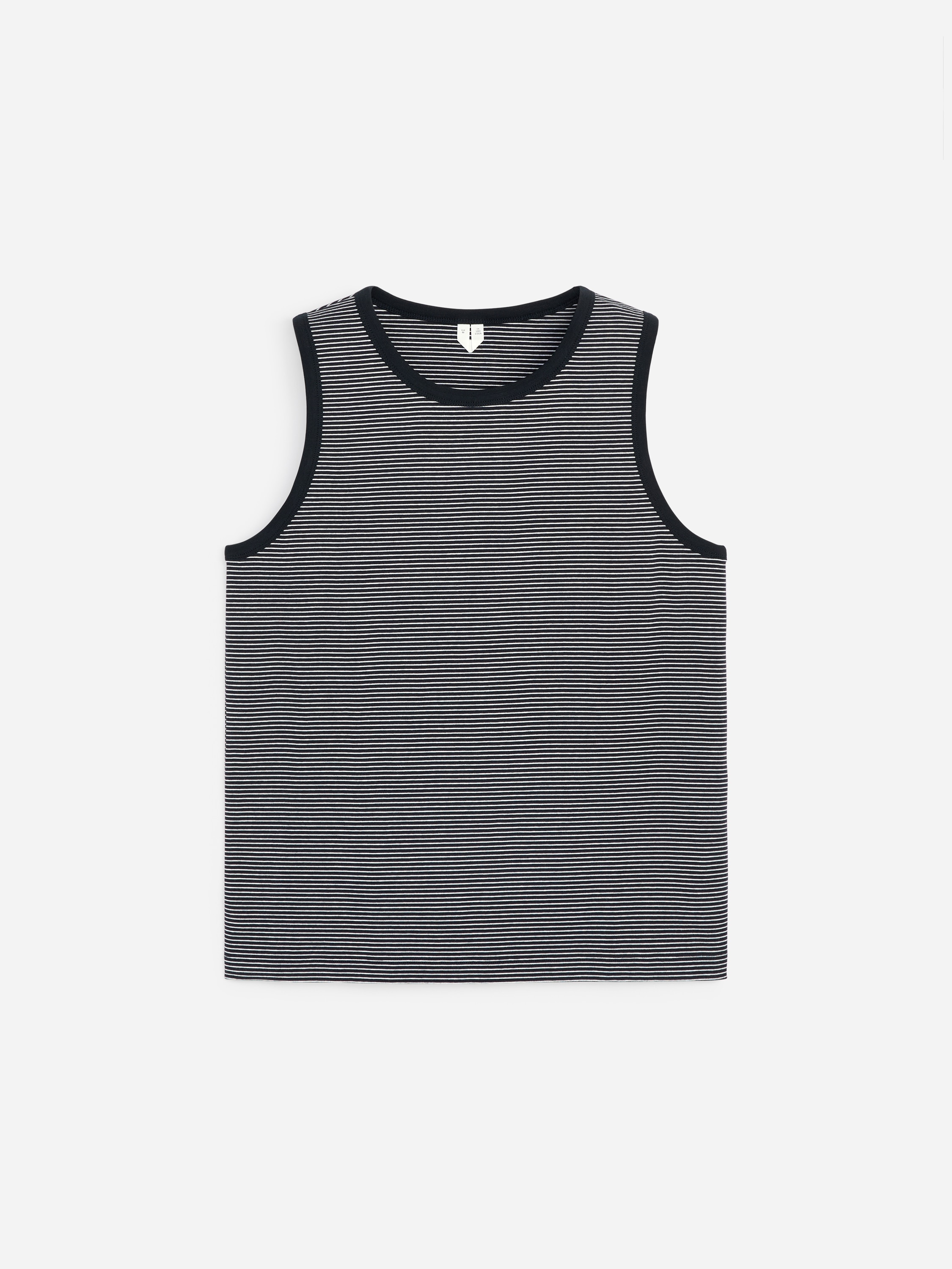 Geripptes Tanktop - Dunkelblau/Weiß/Dunkelgrau