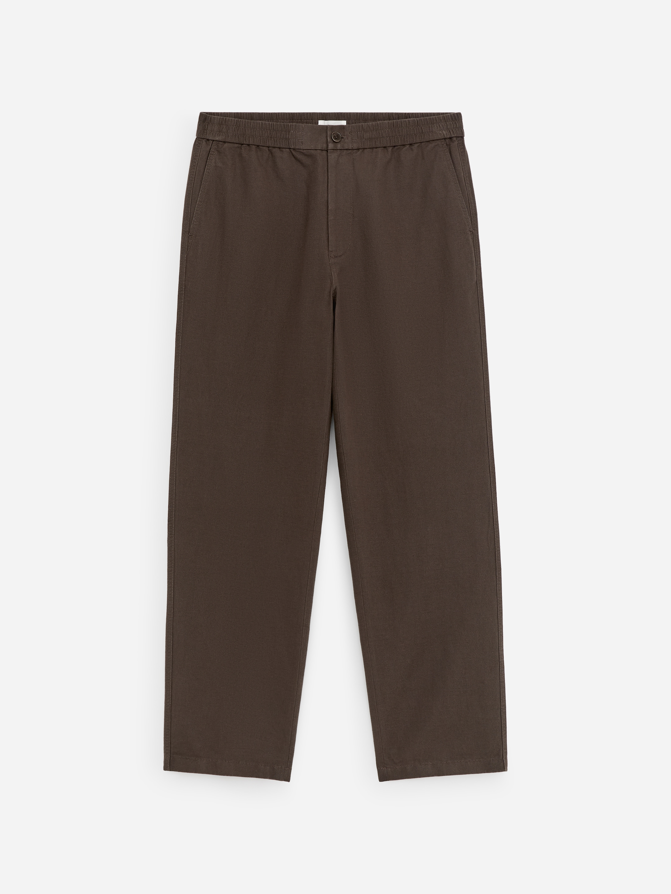 Linen Blend Trousers-#484240-18391
