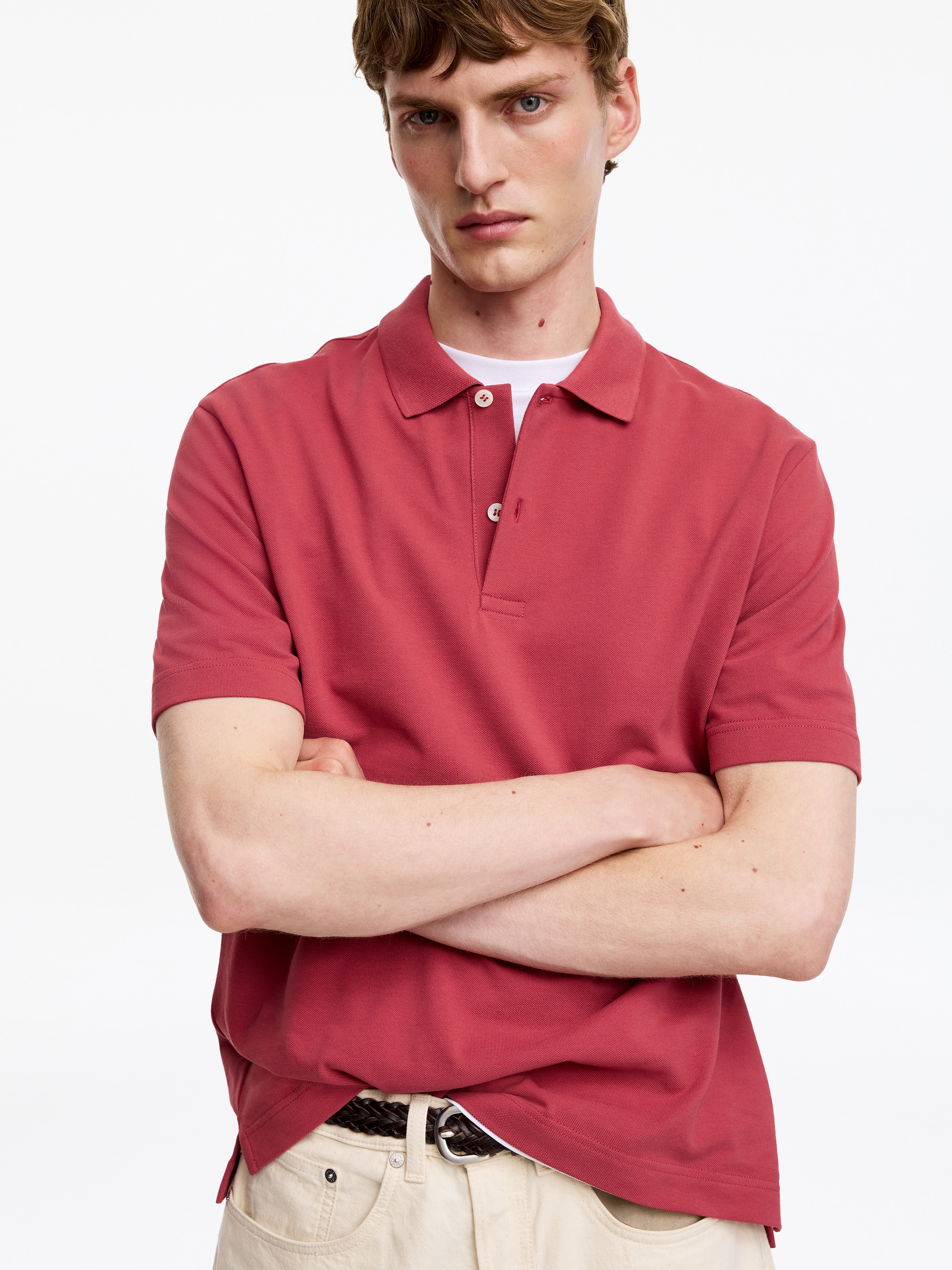 Pikee-Poloshirt - Himbeerrot - Regular Fit - Men - StillMedia/Lookbook - 4