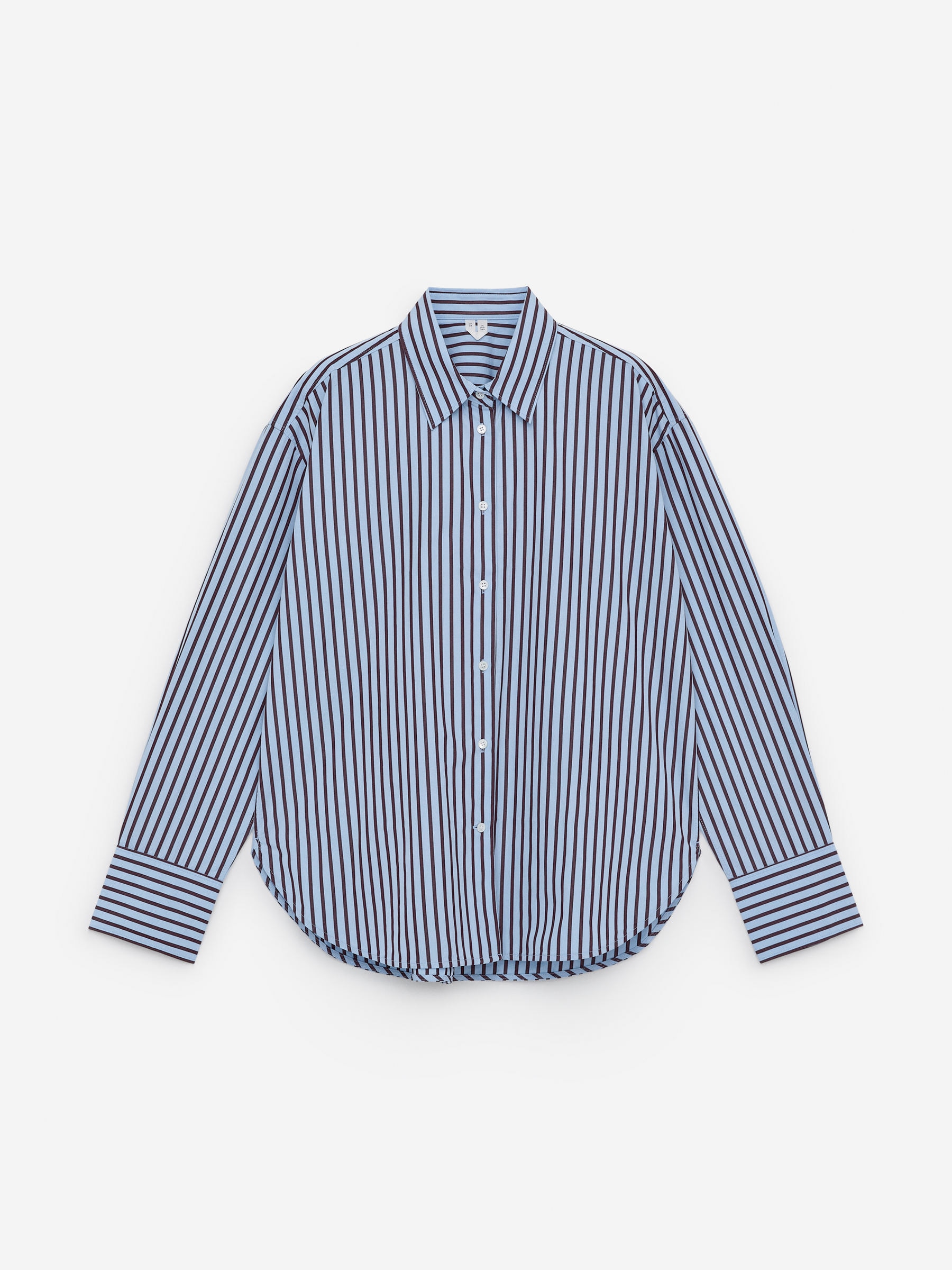 Cotton Poplin Shirt - Blue/Burgundy - Relaxed fit - Women - StillMedia/DescriptiveStillLife - 1