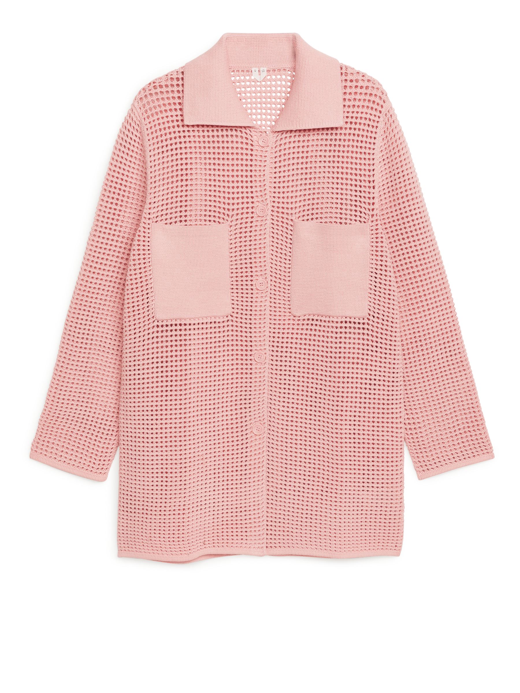 Crochet Cardigan - Pink - Relaxed fit - Women - StillMedia/DescriptiveStillLife - 1