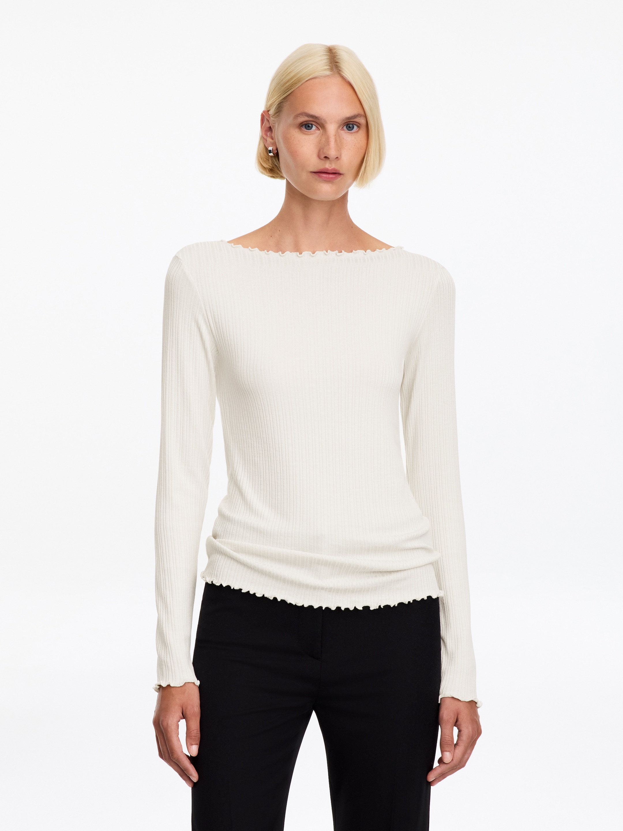 Boat-Neck Top-White-18241