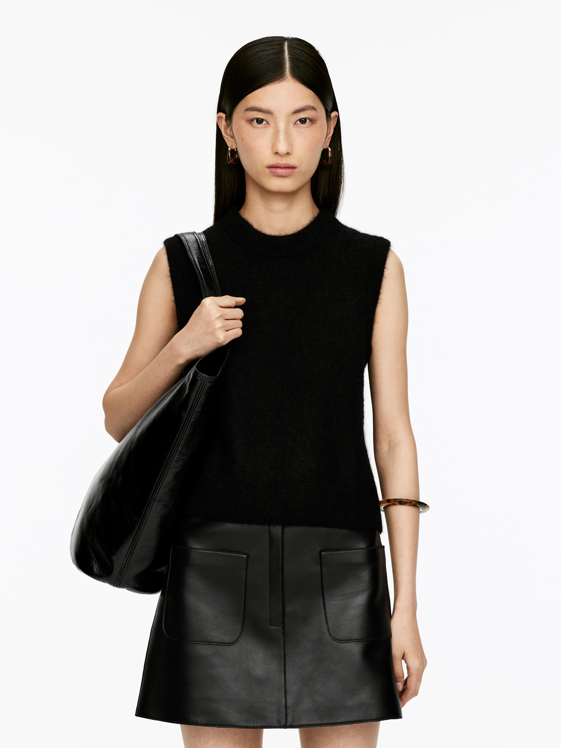 Alpaca Wool-Blend Vest-#272628-11696