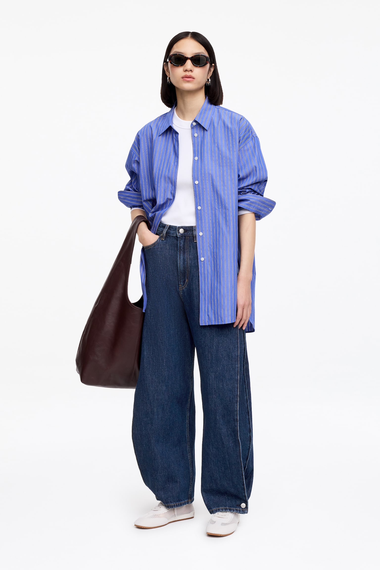 Jeans à jambes arrondies - Bleu foncé - 5