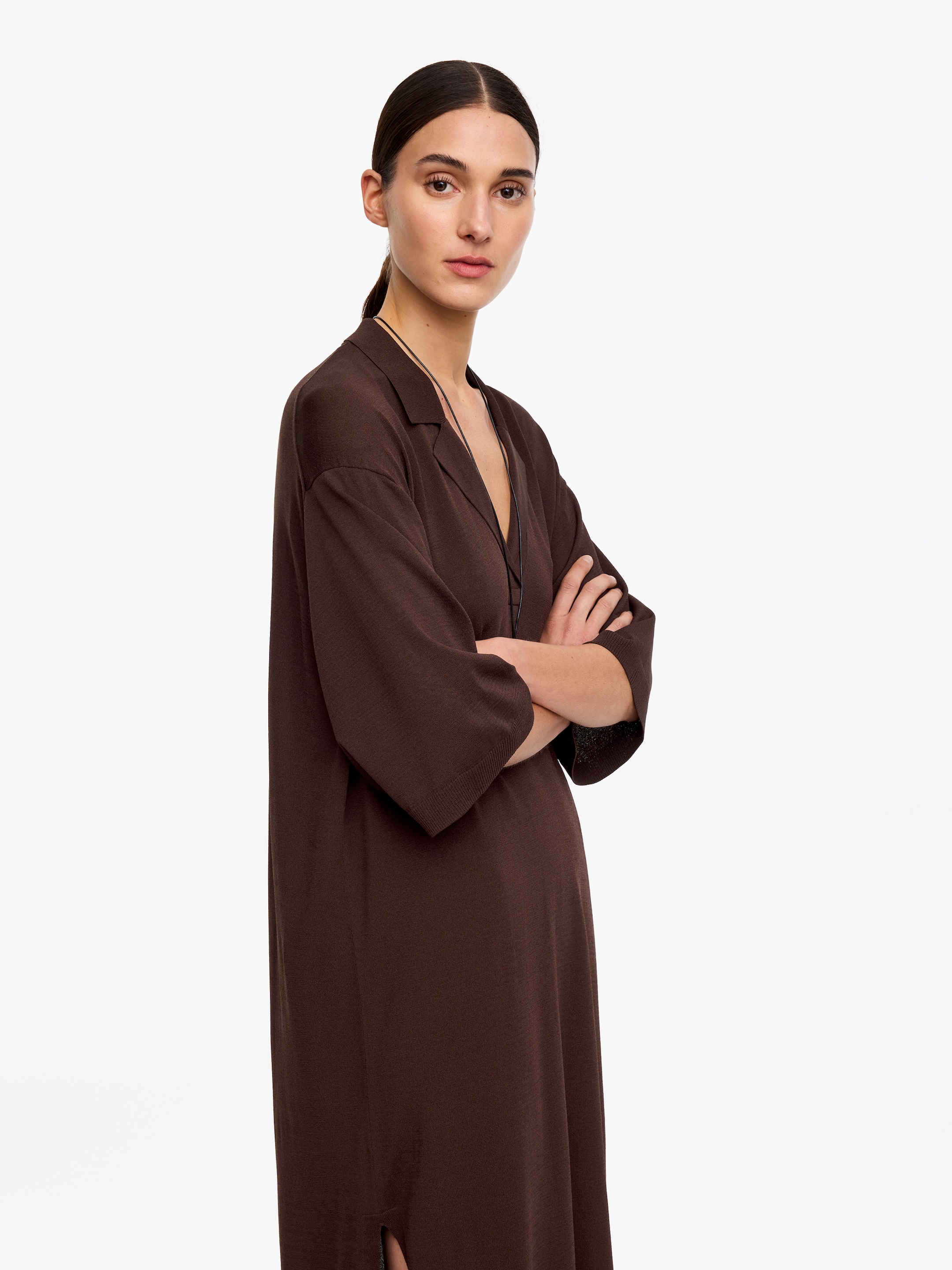 Robe décontractée en maille fine - Marron - Loose fit - Femme - StillMedia/Lookbook - 6