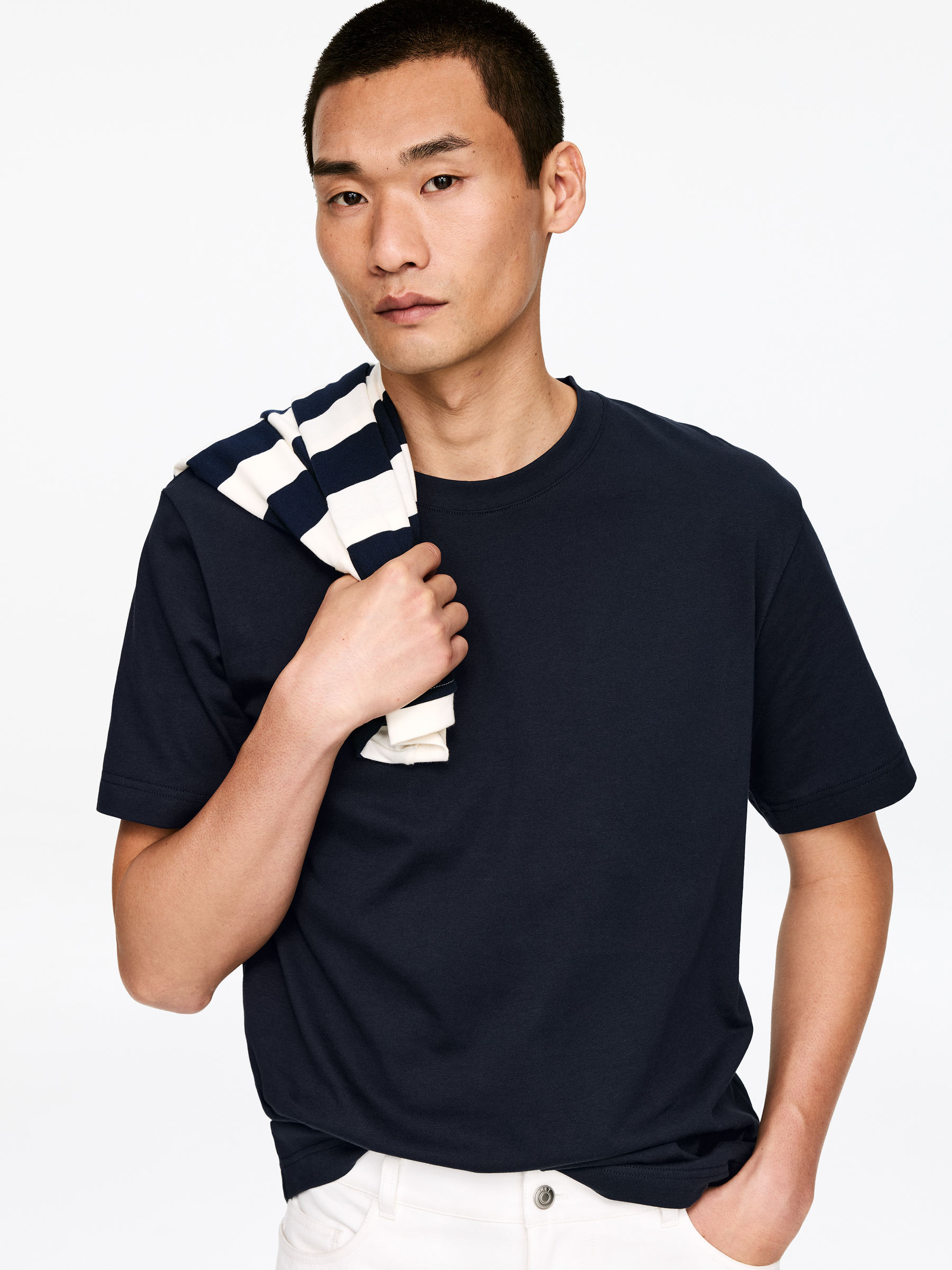 T-shirt décontracté 220 GSM - Bleu foncé - Regular fit - Homme - StillMedia/Lookbook - 54