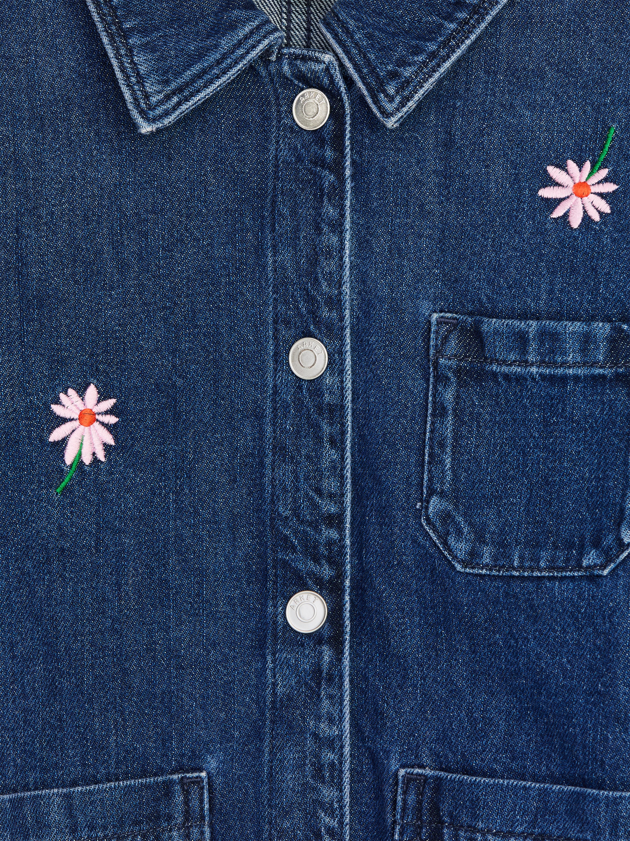 Bestickte Workwear-Jacke aus Denim - Blau/Blumen - Regular Fit - Children - StillMedia/DescriptiveDetail - 2