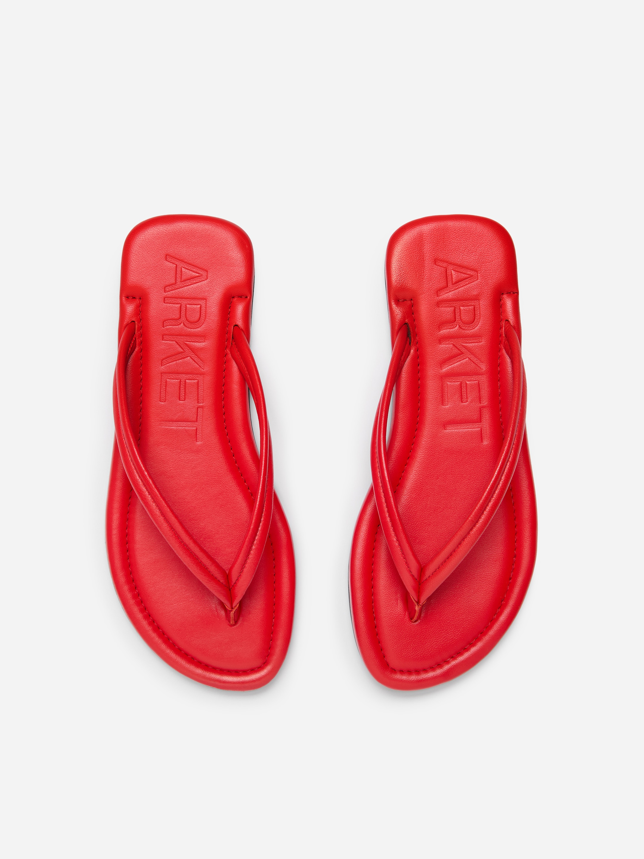 Flip-Flop aus Leder - Rot - Damen - StillMedia/DescriptiveStillLife - 2