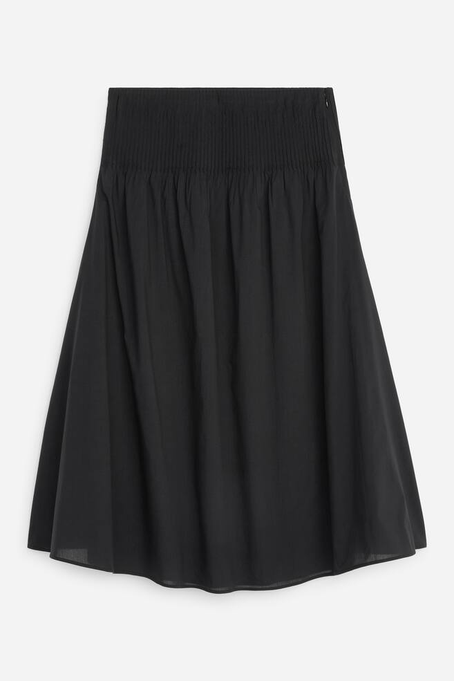 Pin Tuck Voile Skirt - Black - 1