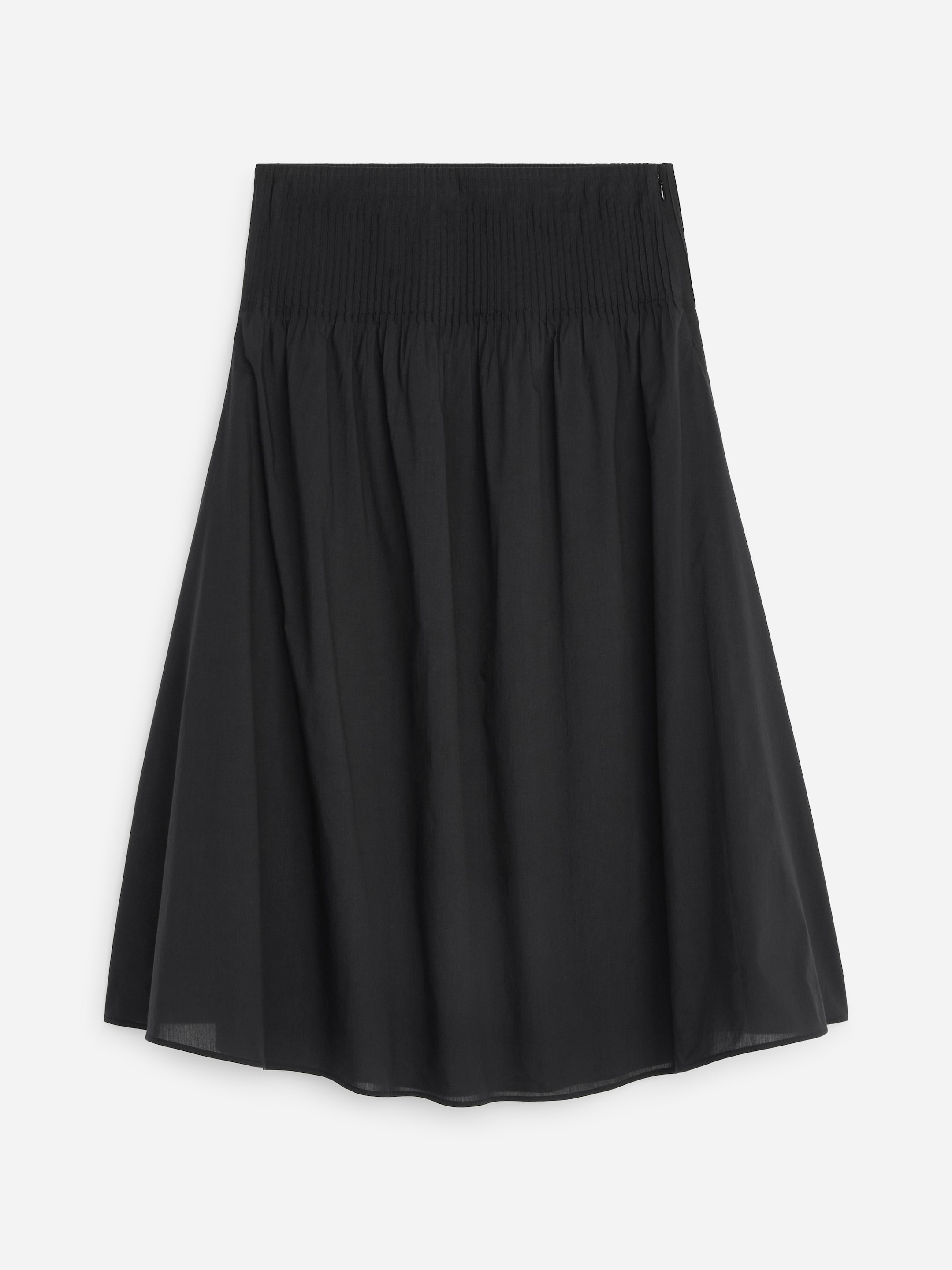 Pin Tuck Voile Skirt-Black-19254