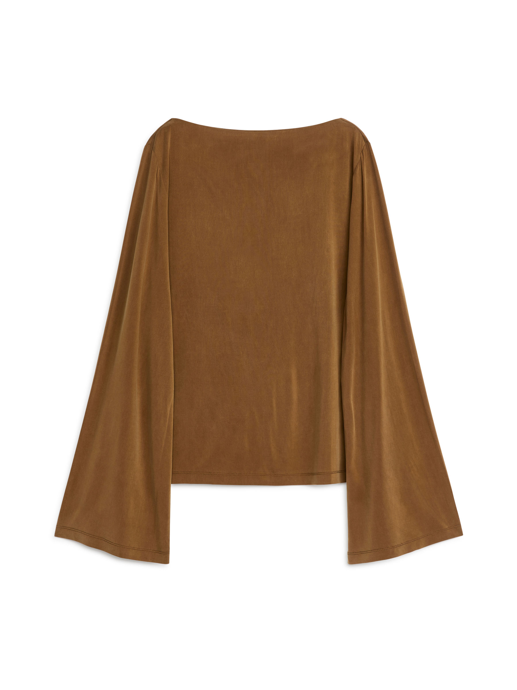 Cupro-Oberteil mit U-Boot-Ausschnitt - Braun - Relaxed Fit - Damen - StillMedia/DescriptiveStillLife - 1