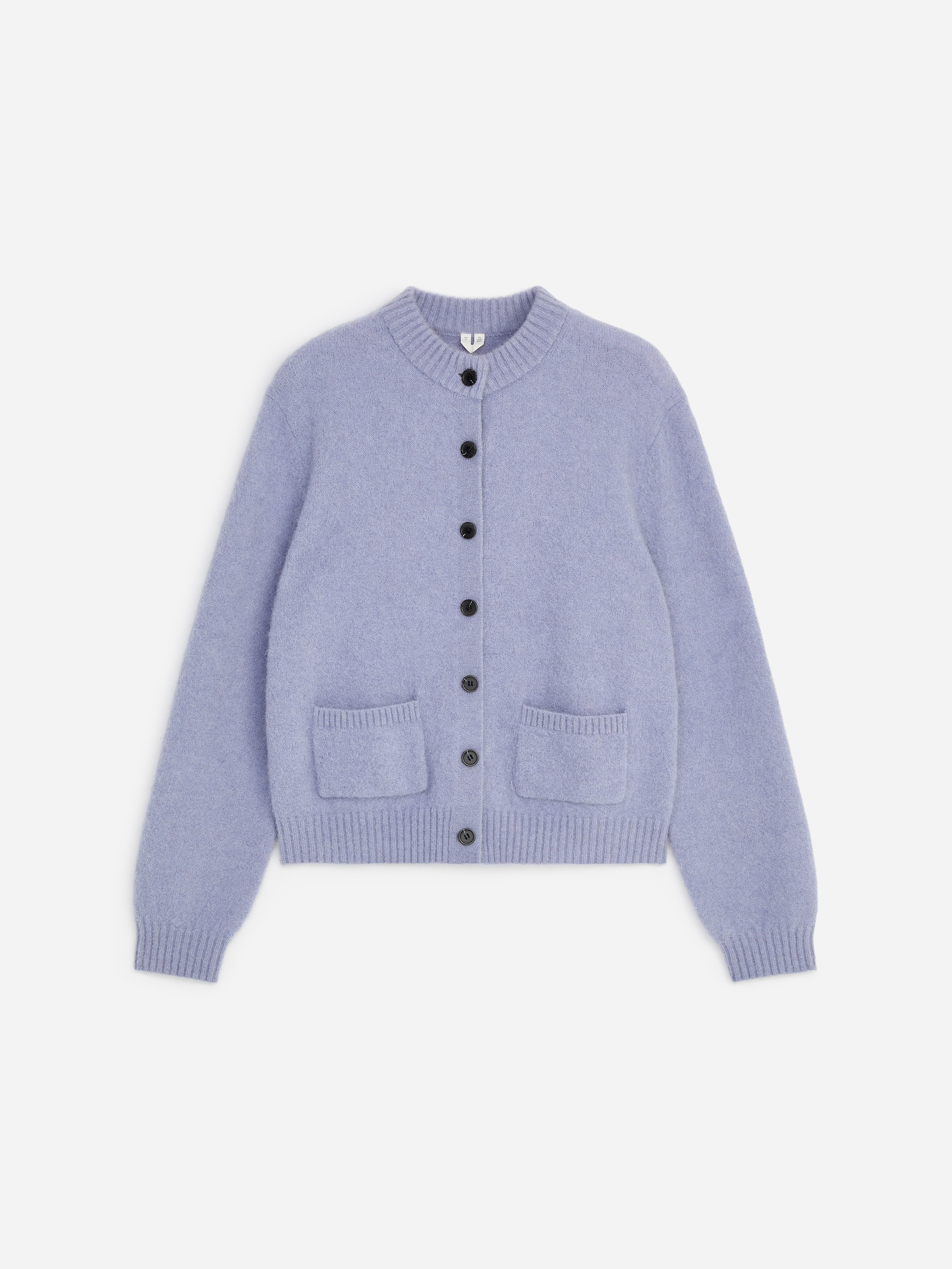 Cardigan in misto alpaca e lana - Lilla/Marrone scuro/Grigio mélange